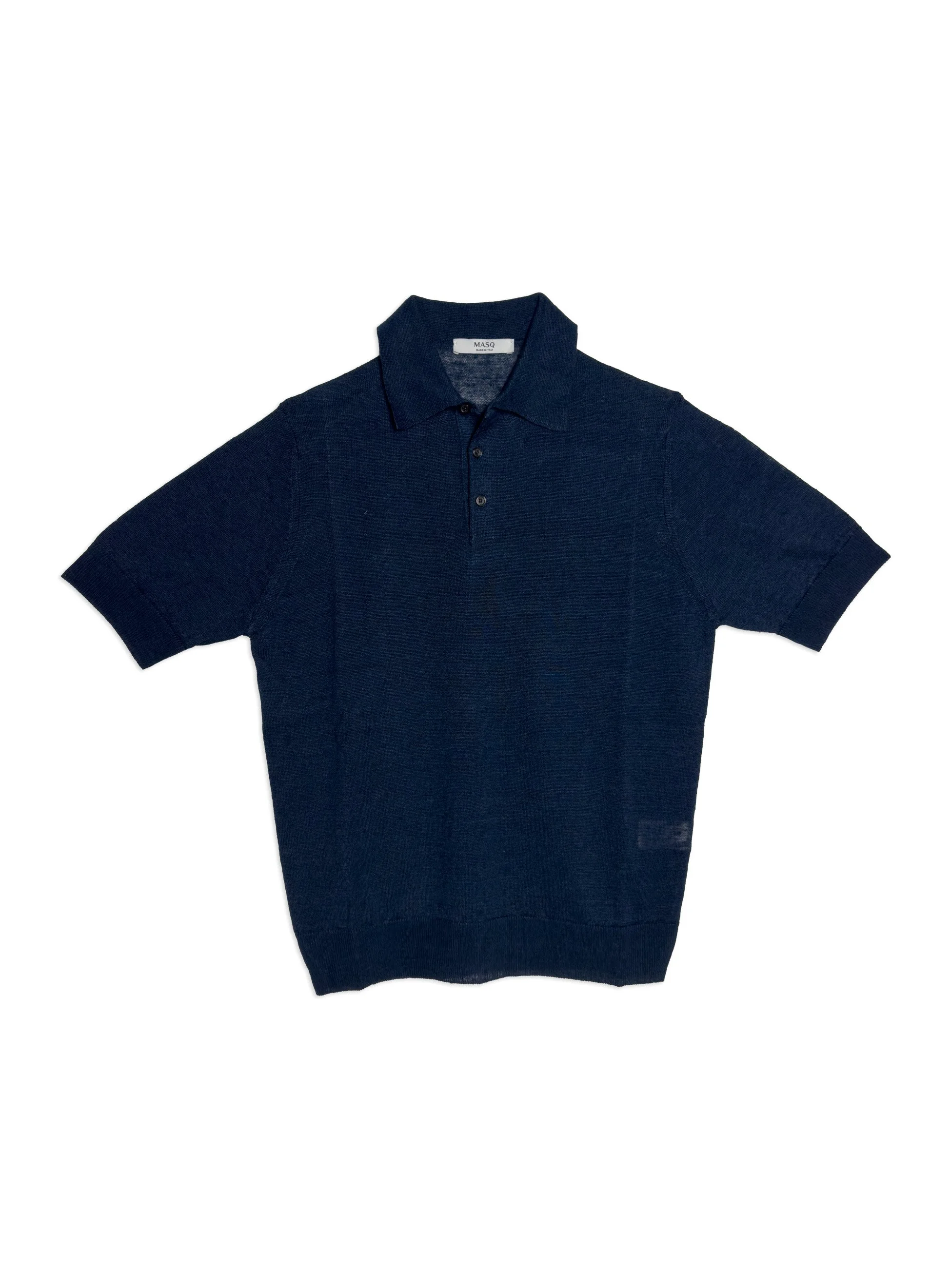 Masq - Polo Manica Corta Lino Navy