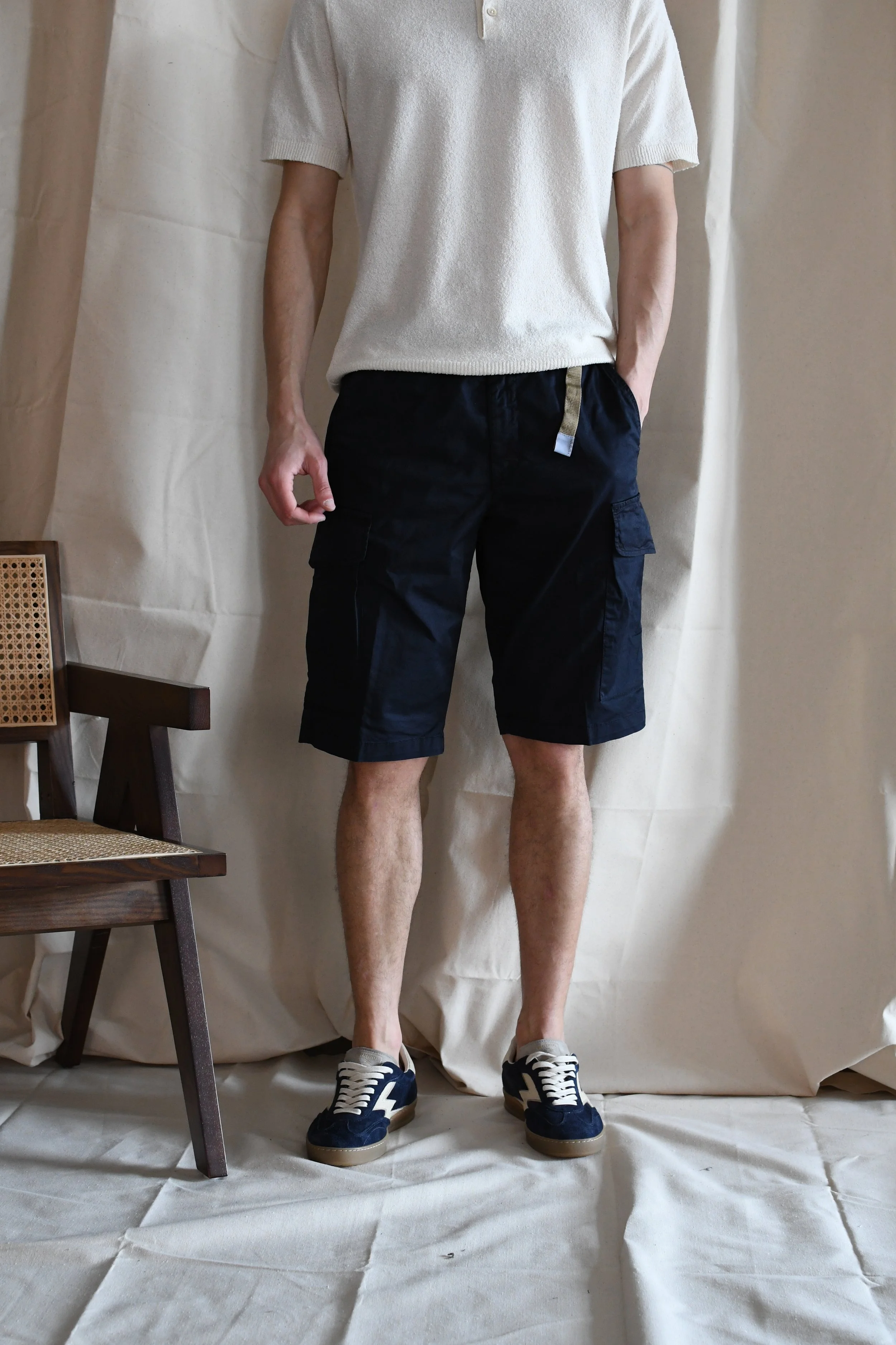 Bermuda White Sand tasconato tinta unita con vita elasticizzata