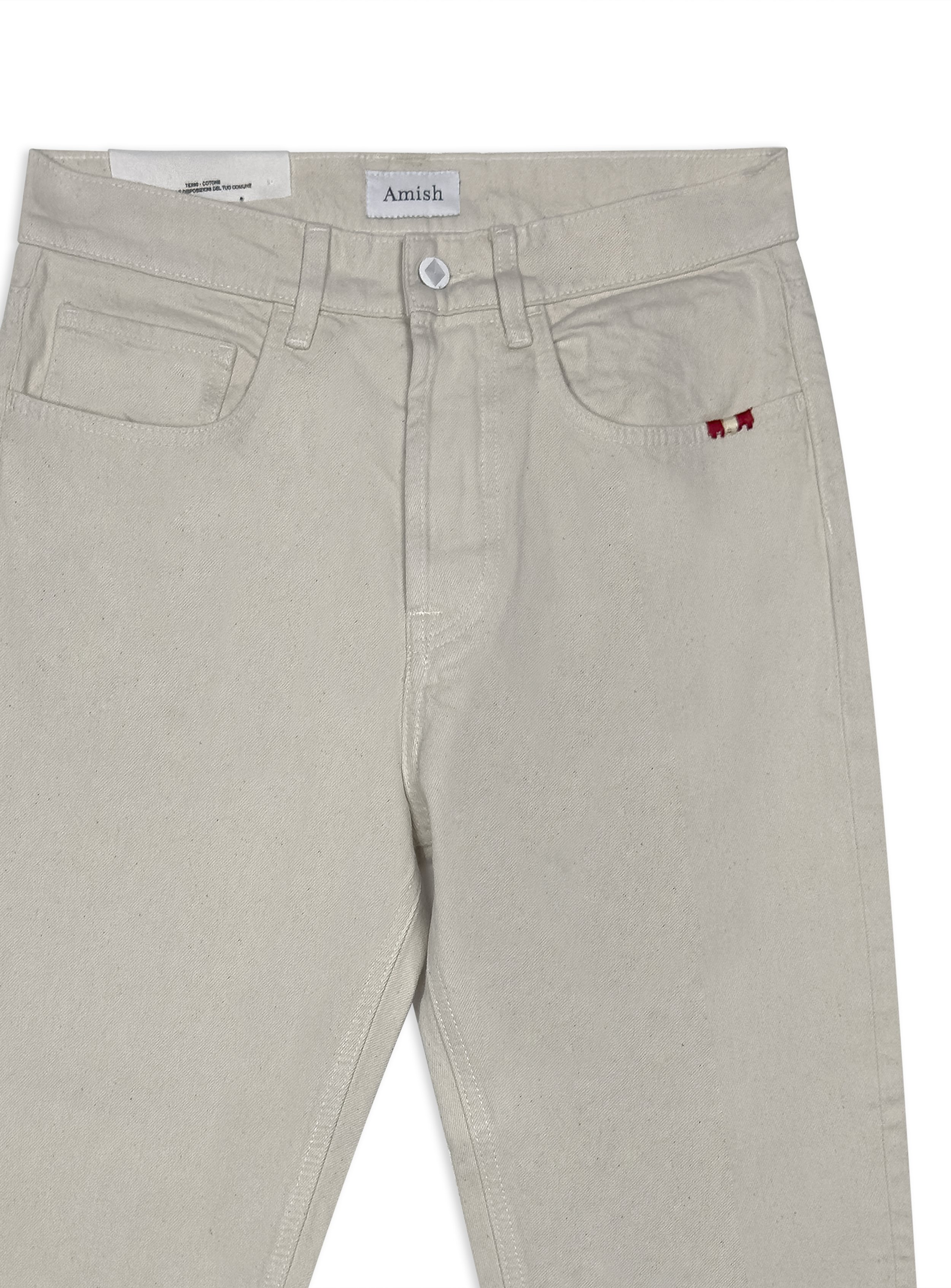 Jeans Amish bull colorato tinta unita e senza strappi. Vestibilità carrot.