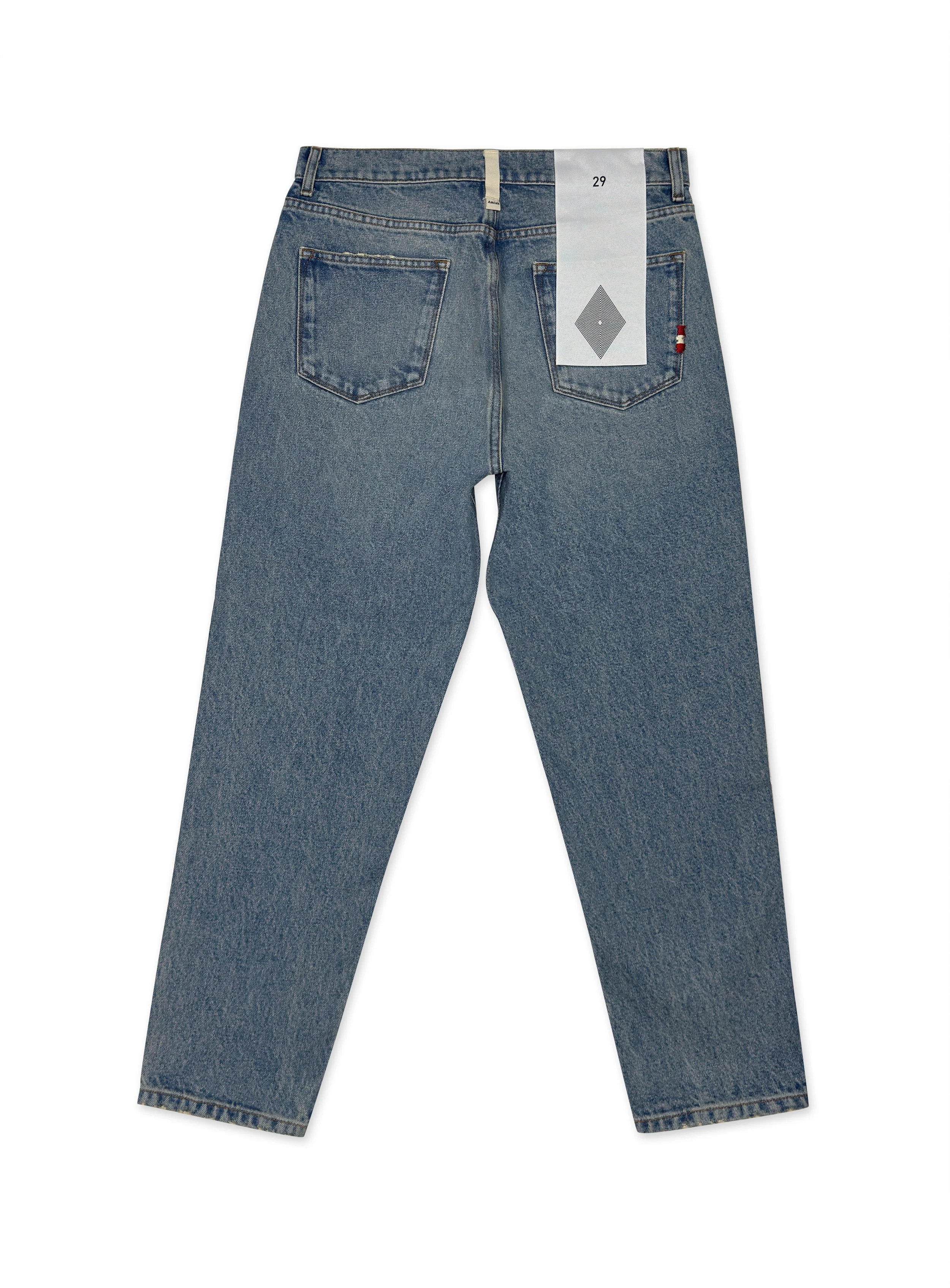 Jeans Amish lavaggio medio senza strappi. Vestibilità carrot.