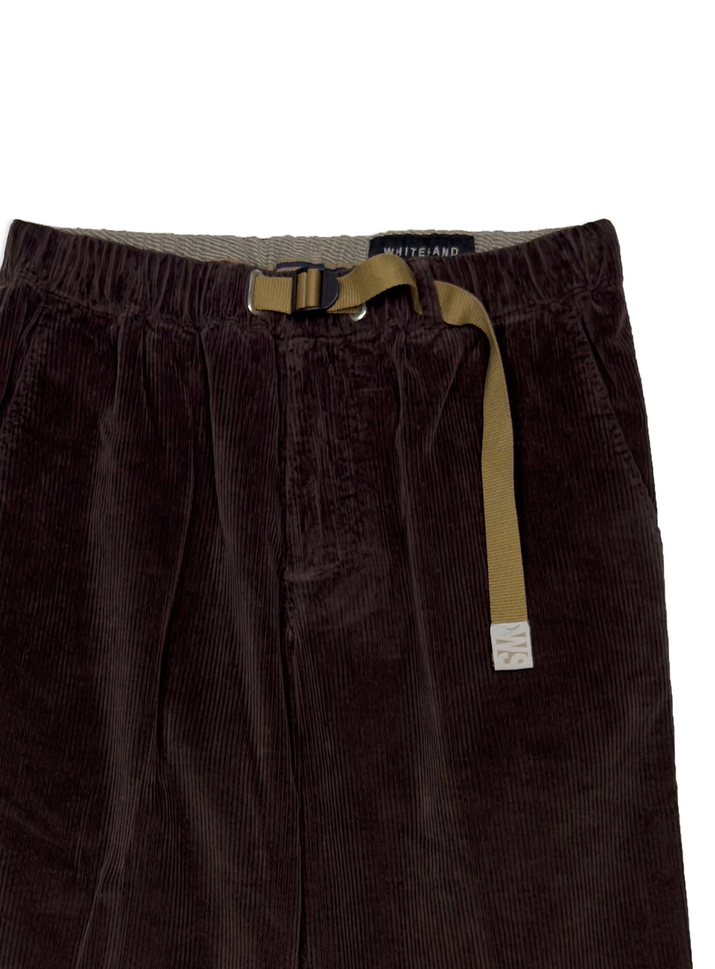 Pantalone White Sand tinta unita in velluto.