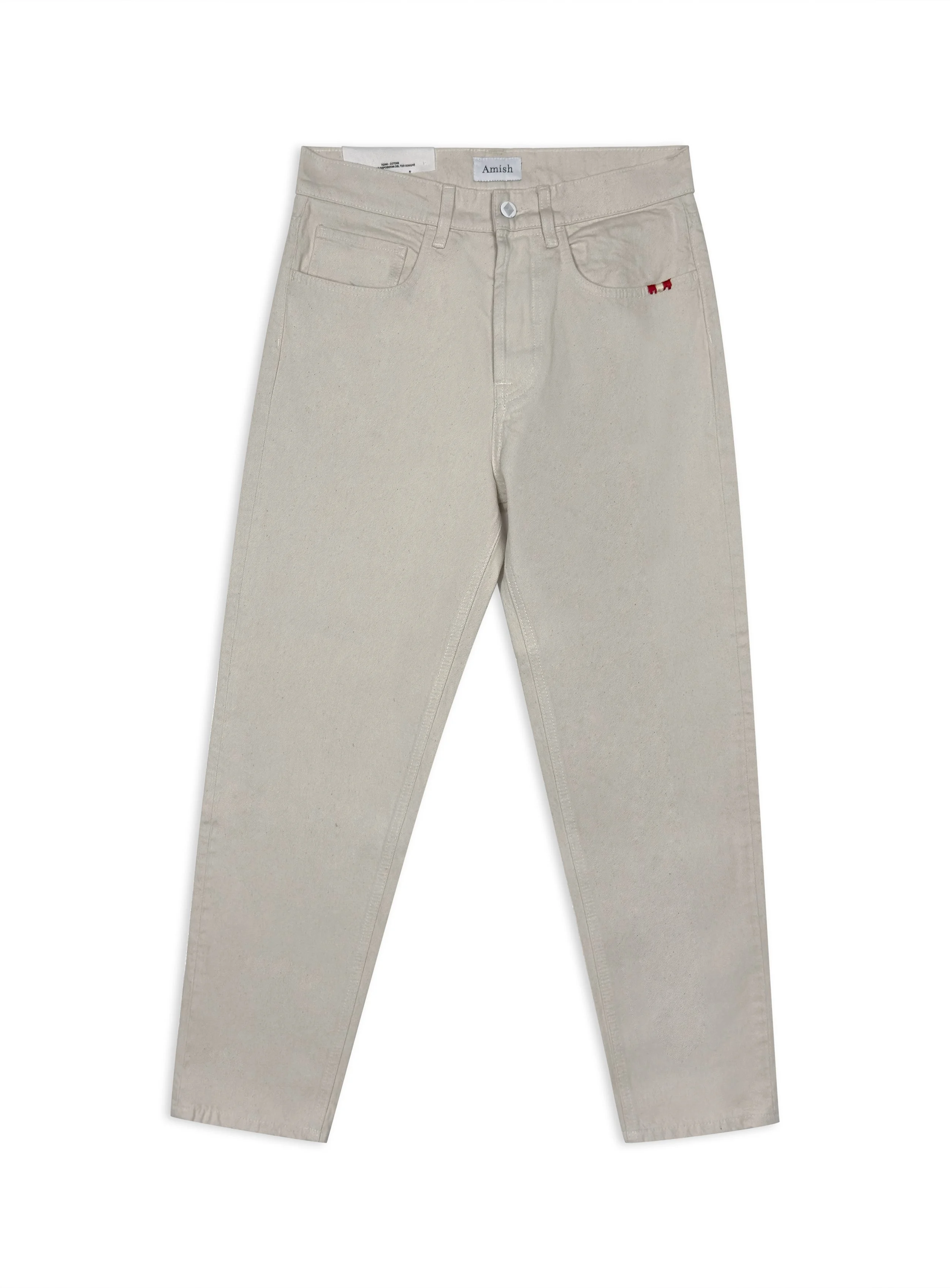 Jeans Amish bull colorato tinta unita e senza strappi. Vestibilità carrot.