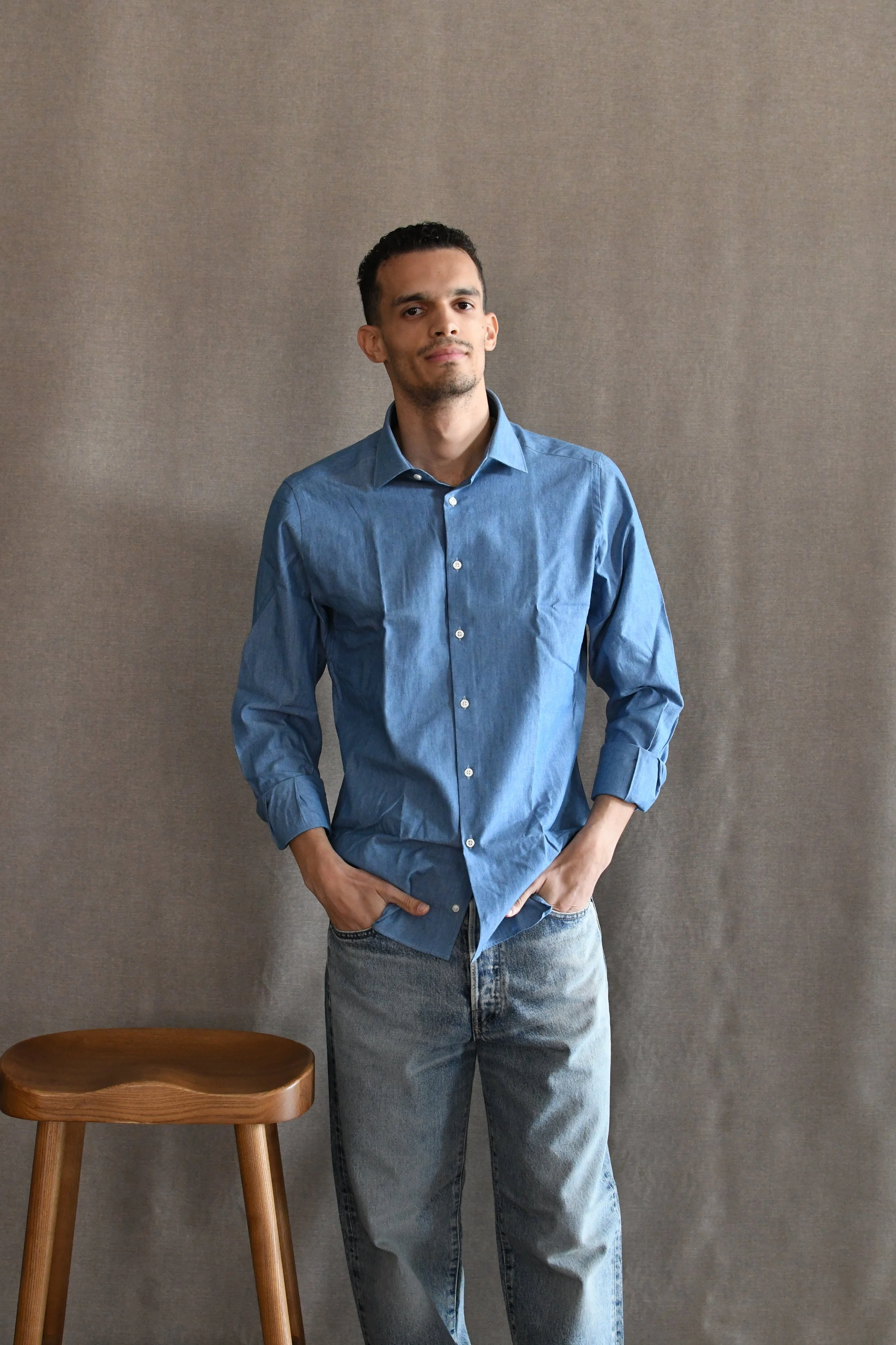 Camicia Guy Rover in morbido cotone chambray.