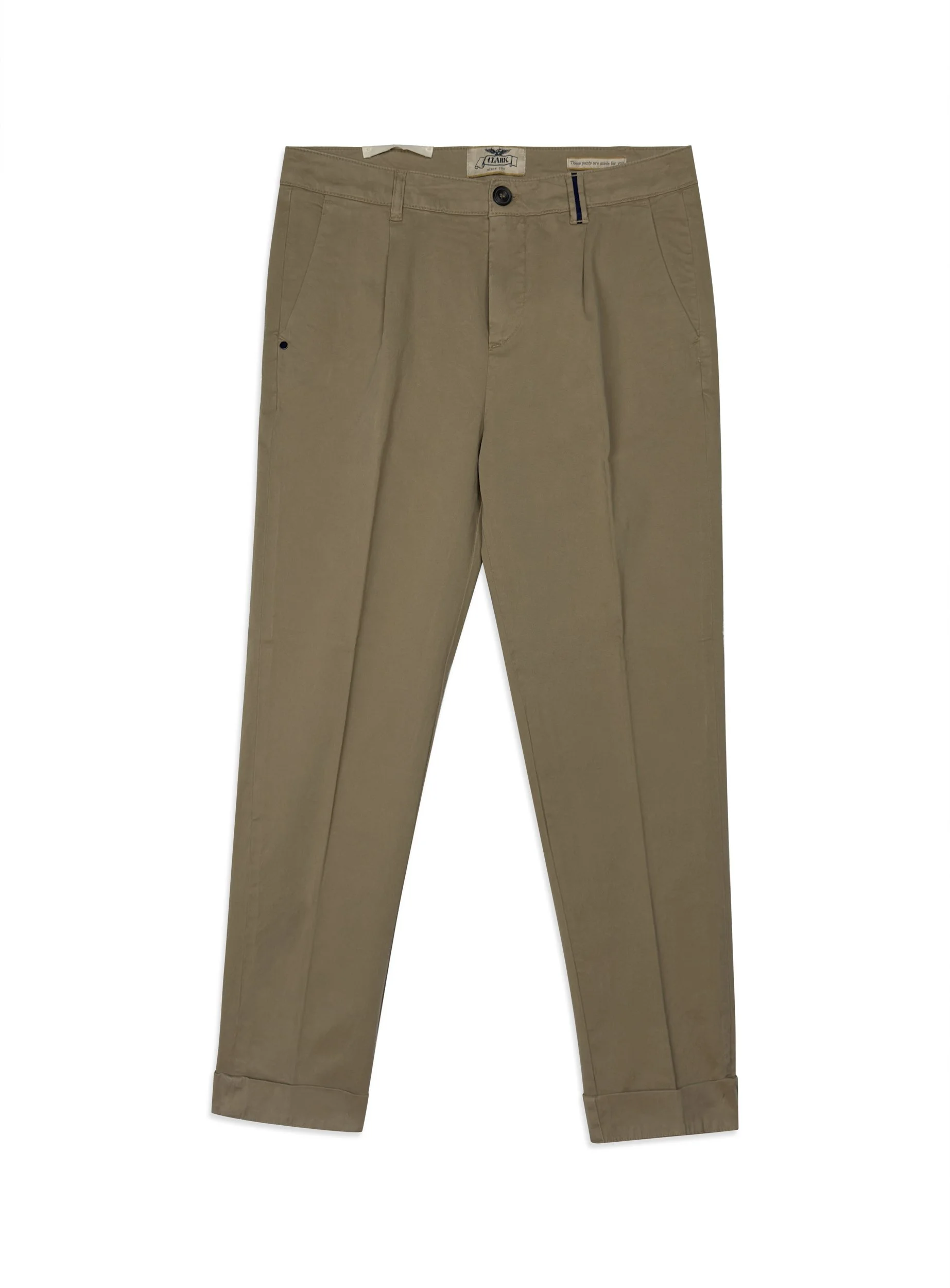 Pantalone Clark in cotone gabardina tinta unita.