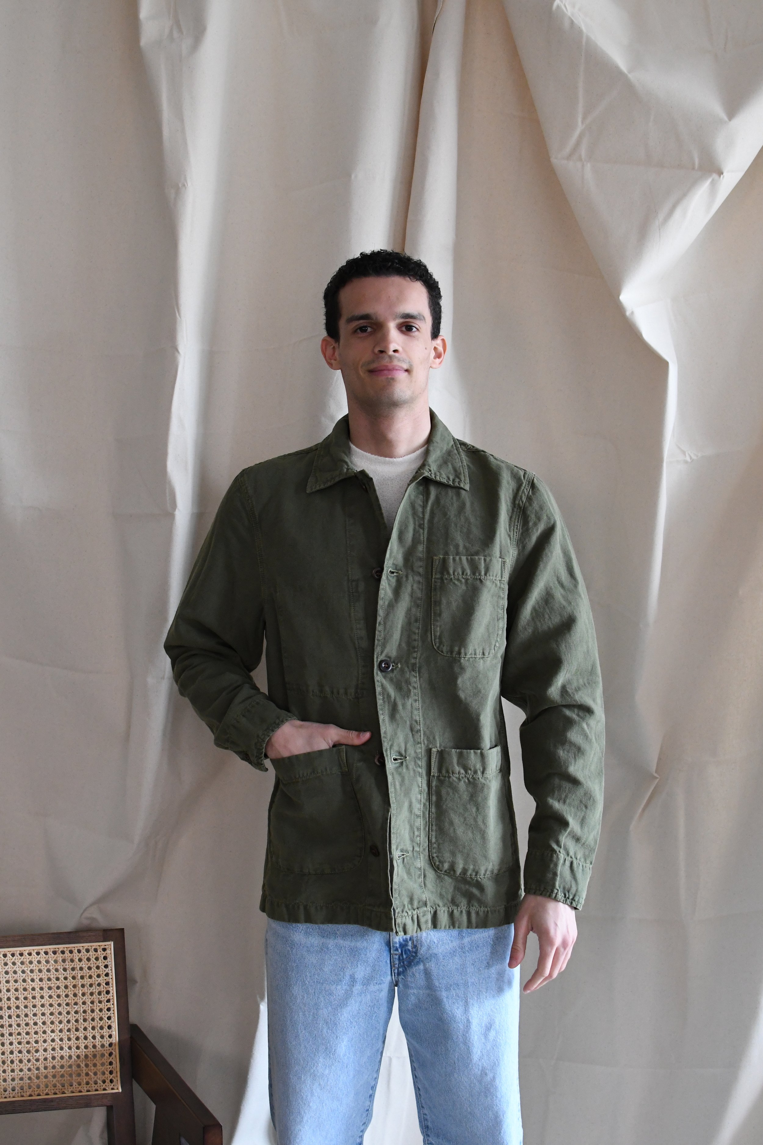 Giacca Chesapeake’s da lavoro sfoderata in cotone e lino effetto vintage. Capo iconico heritage americano.