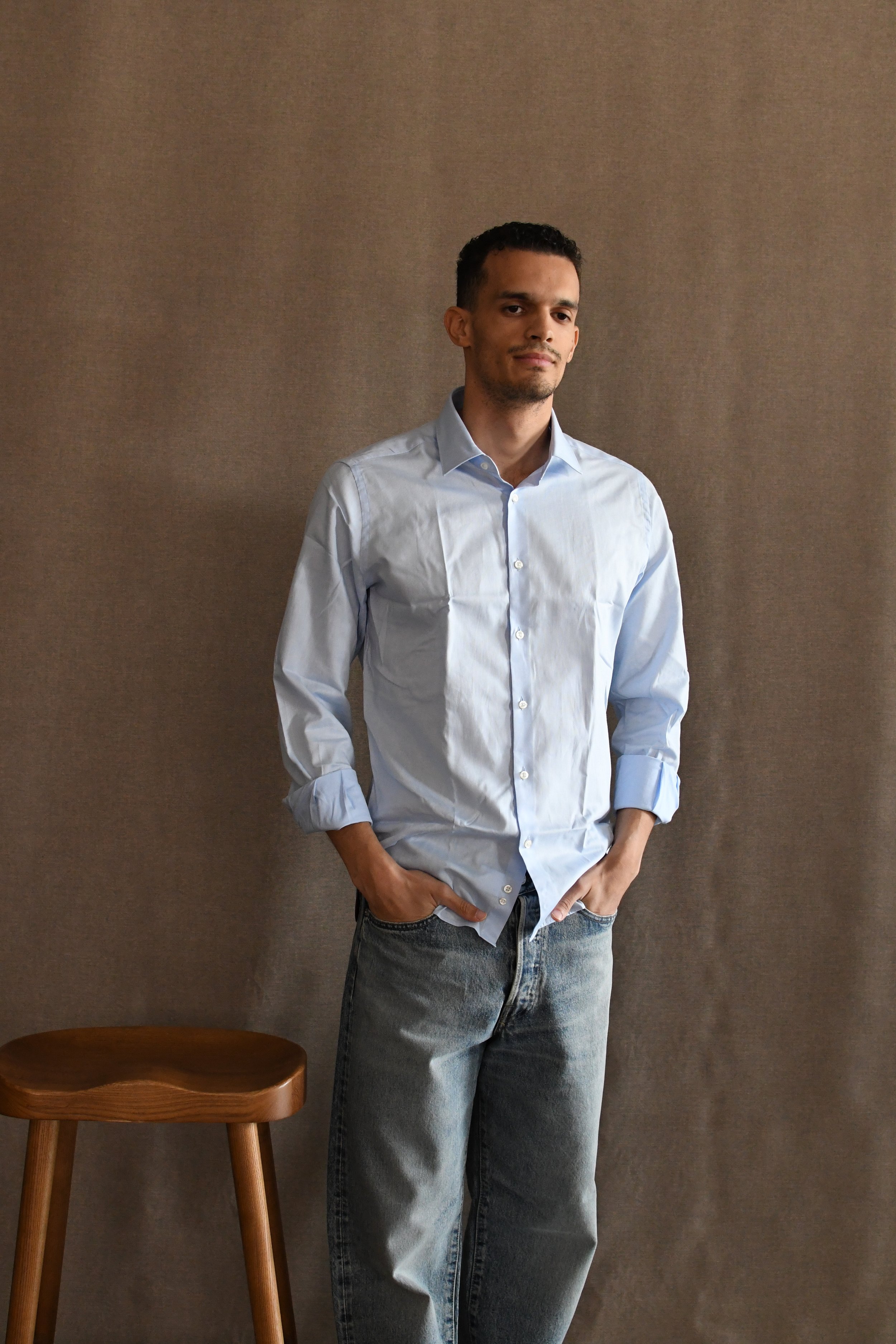 Camicia Guy Rover in morbido cotone microlavorato.