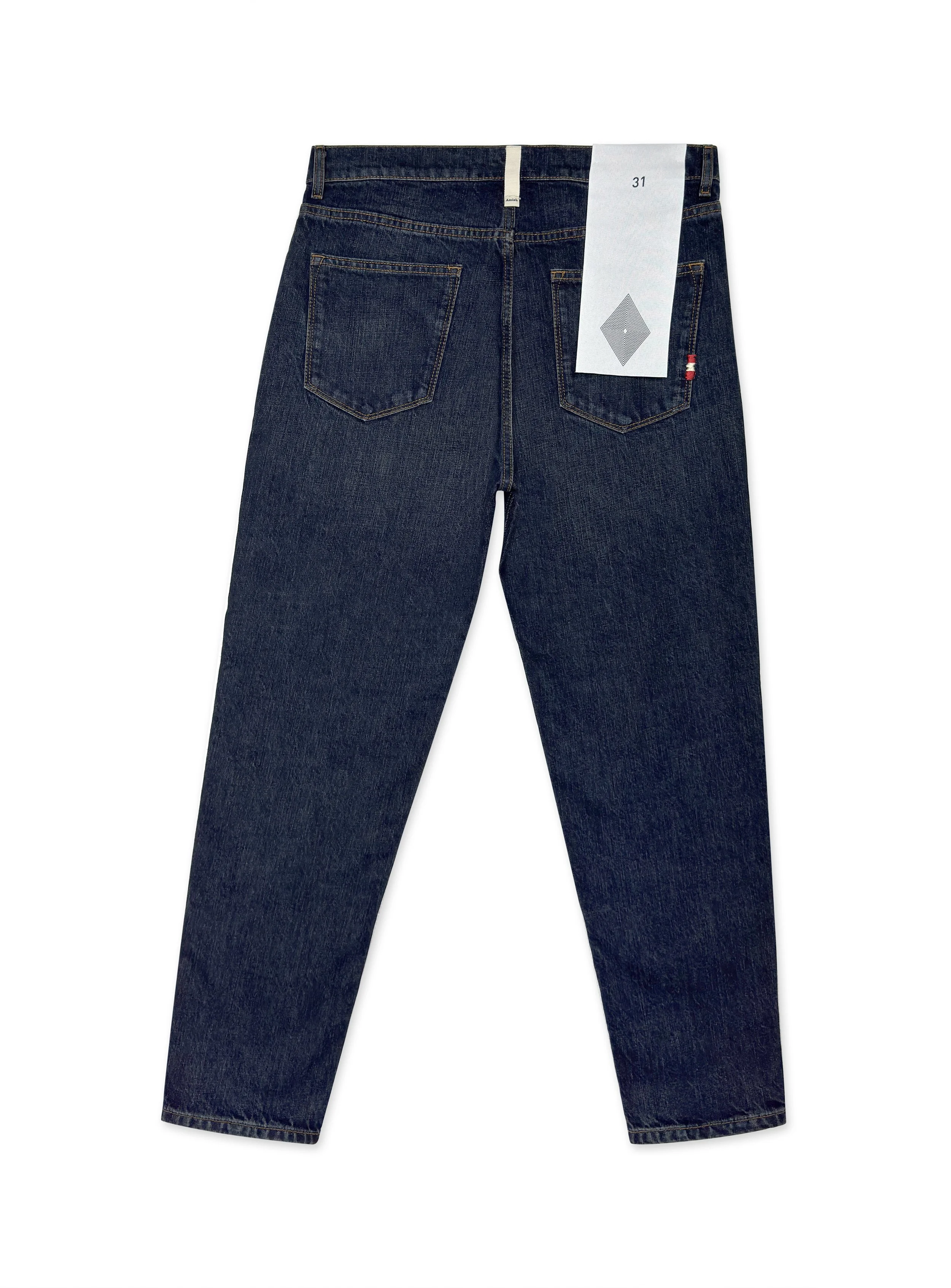 Jeans Amish lavaggio Scuro senza strappi. Vestibilità carrot.