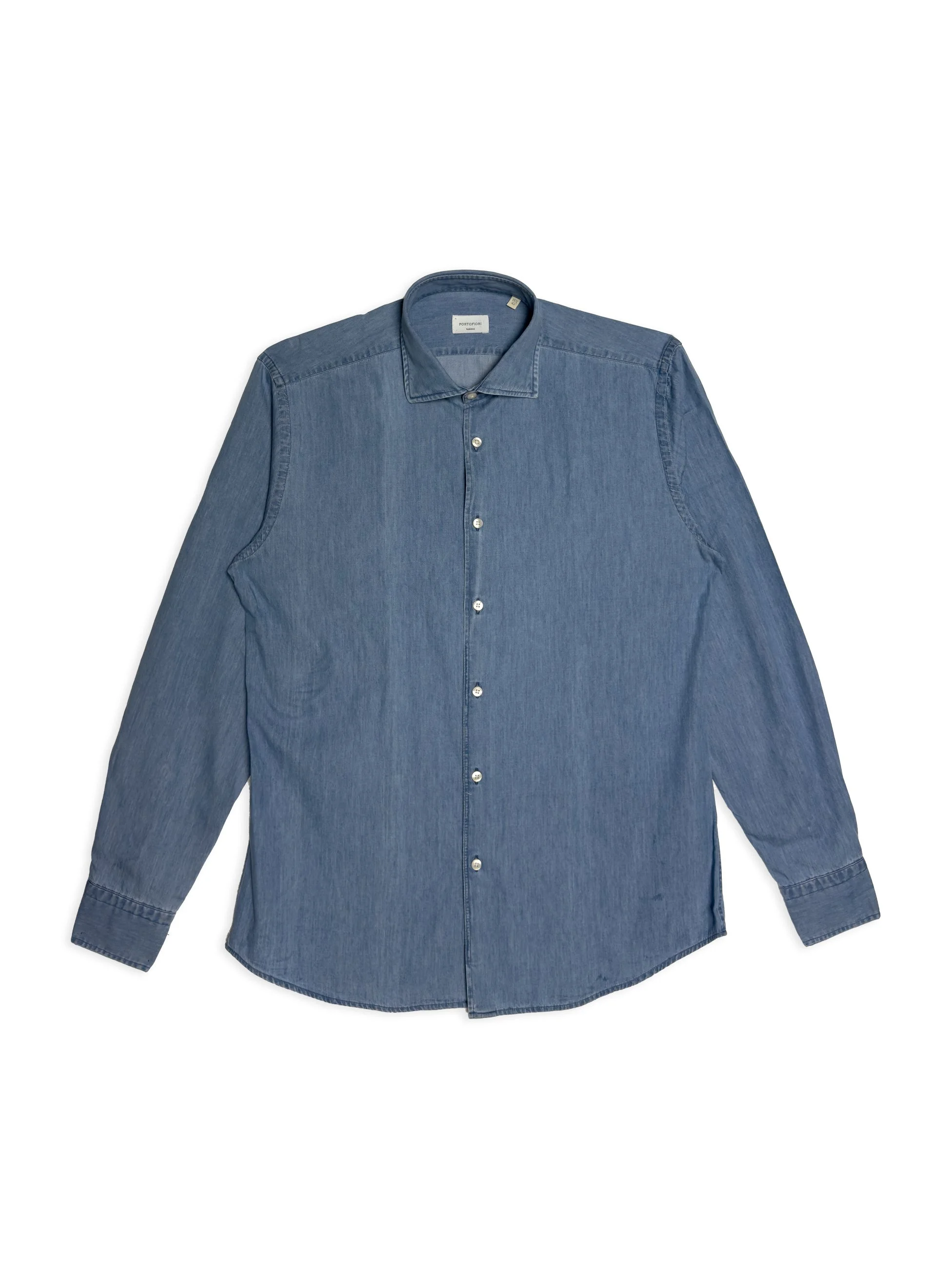 Camicia Portofiori in cotone leggero effetto denim