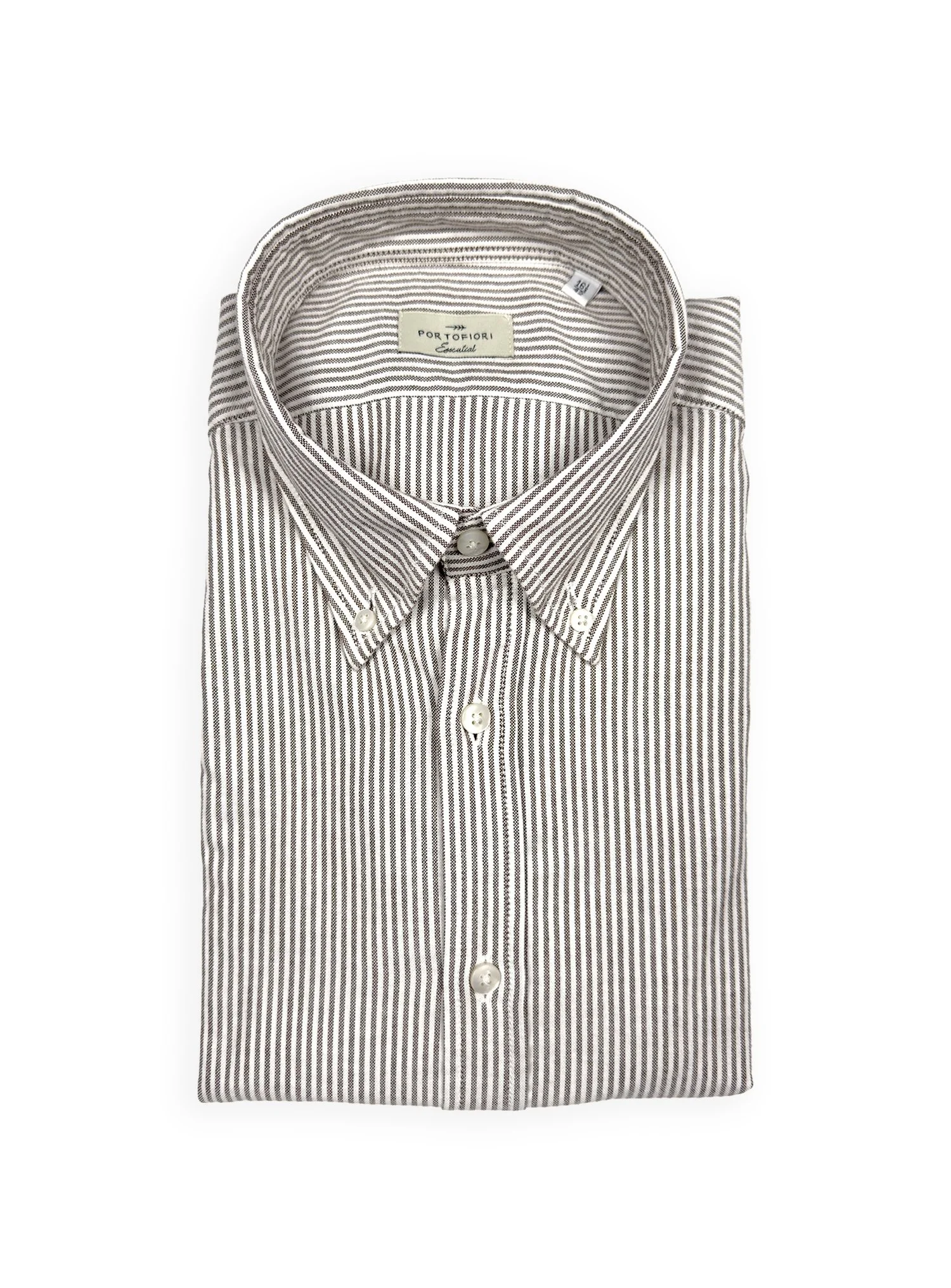 Portofiori - Camicia Oxford Button Down Bianco/Moro