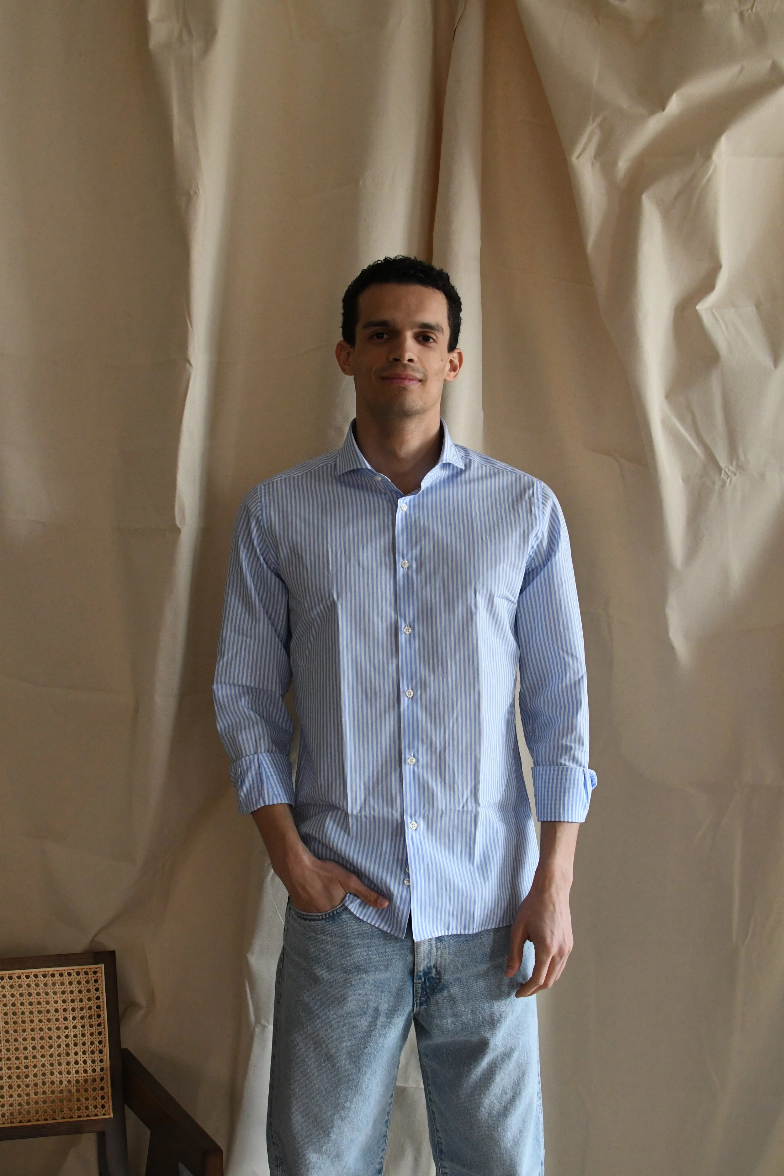 Camicia Guy Rover in morbido cotone fantasia rigato.