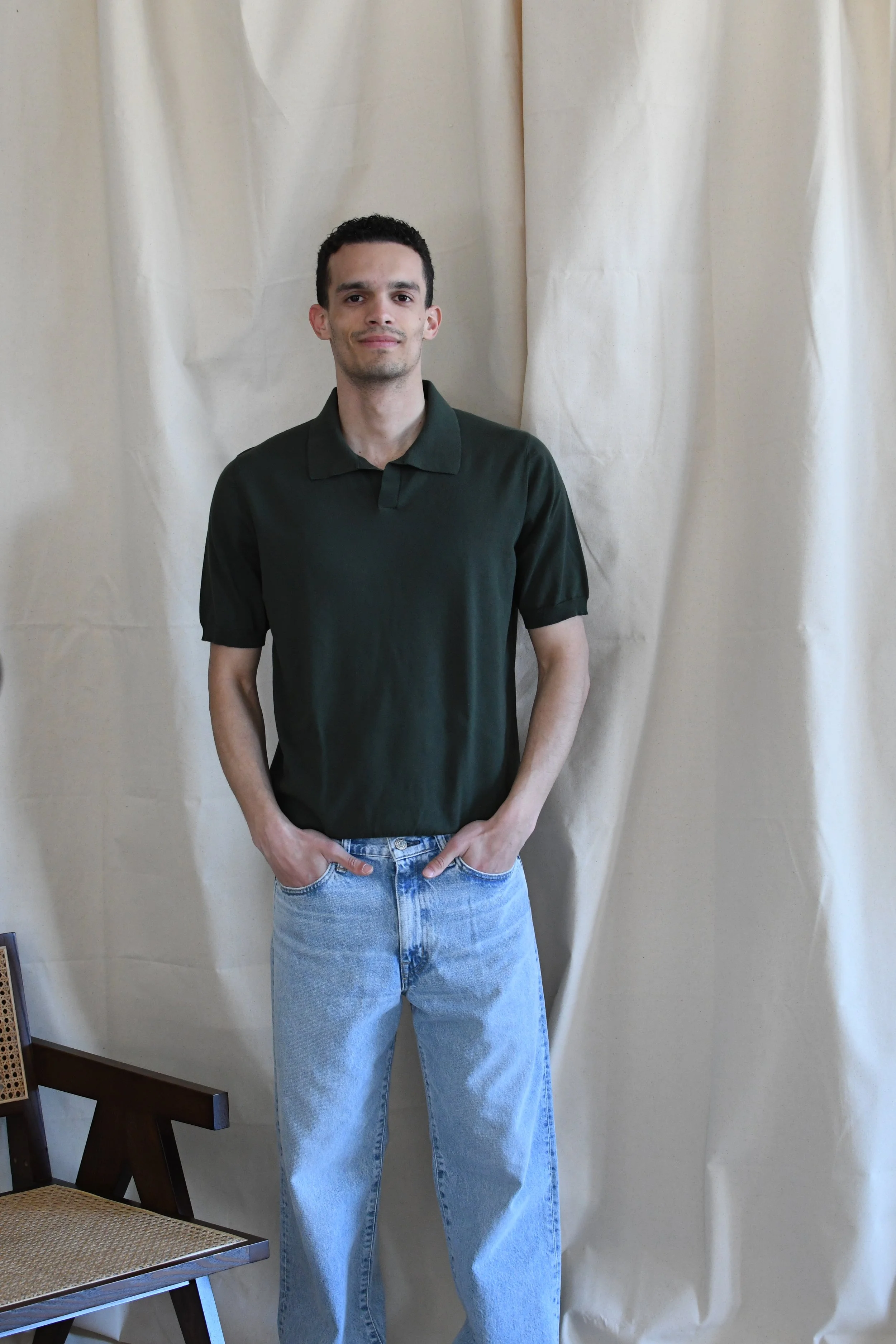 Polo Masq tinta unita a manica corta in cotone.