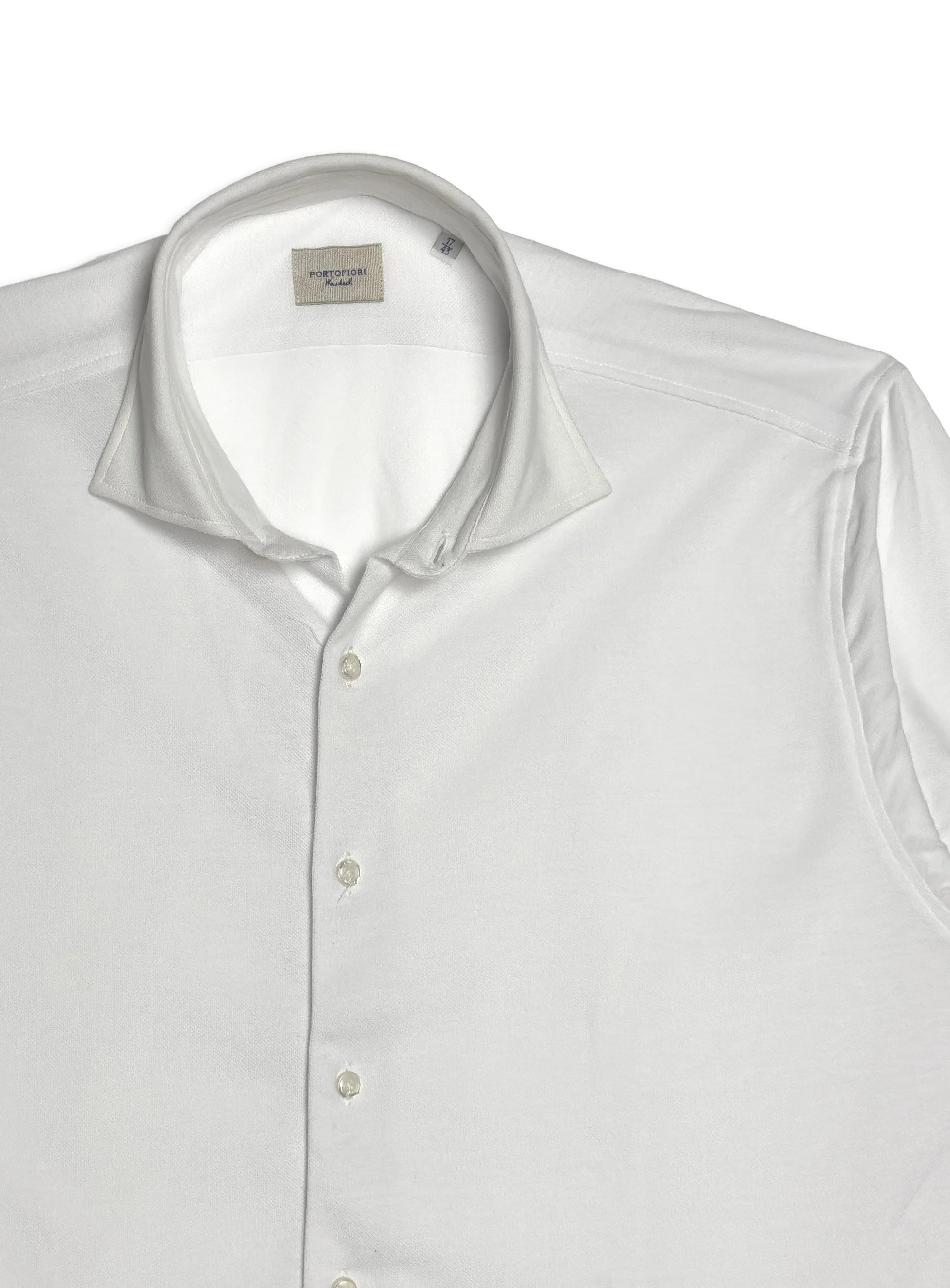 Camicia Portofiori in cotone leggero effetto polo in Jersey