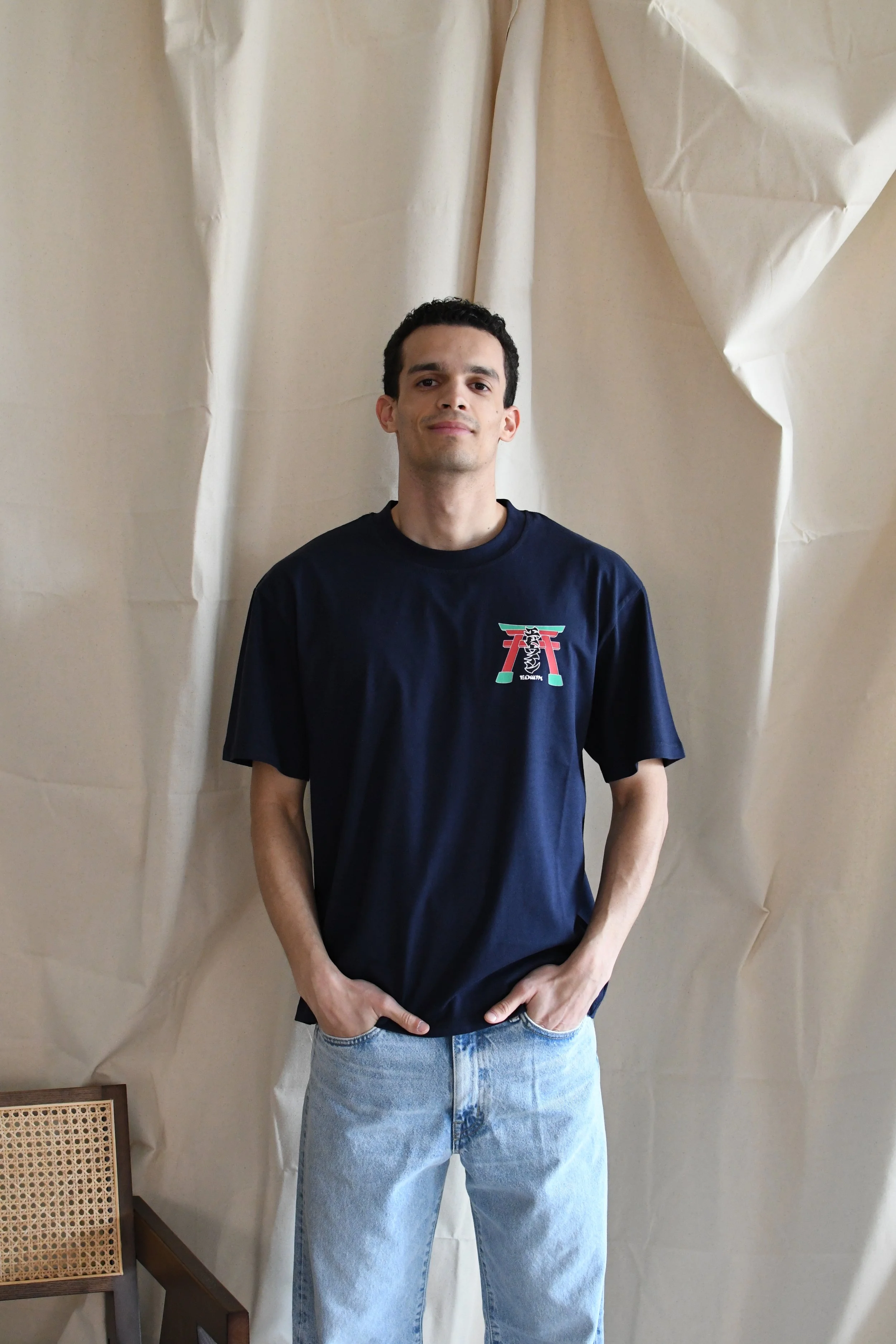 T-shirt Edwin oversized tinta unita a maniche corte. Stampa originale giapponese.