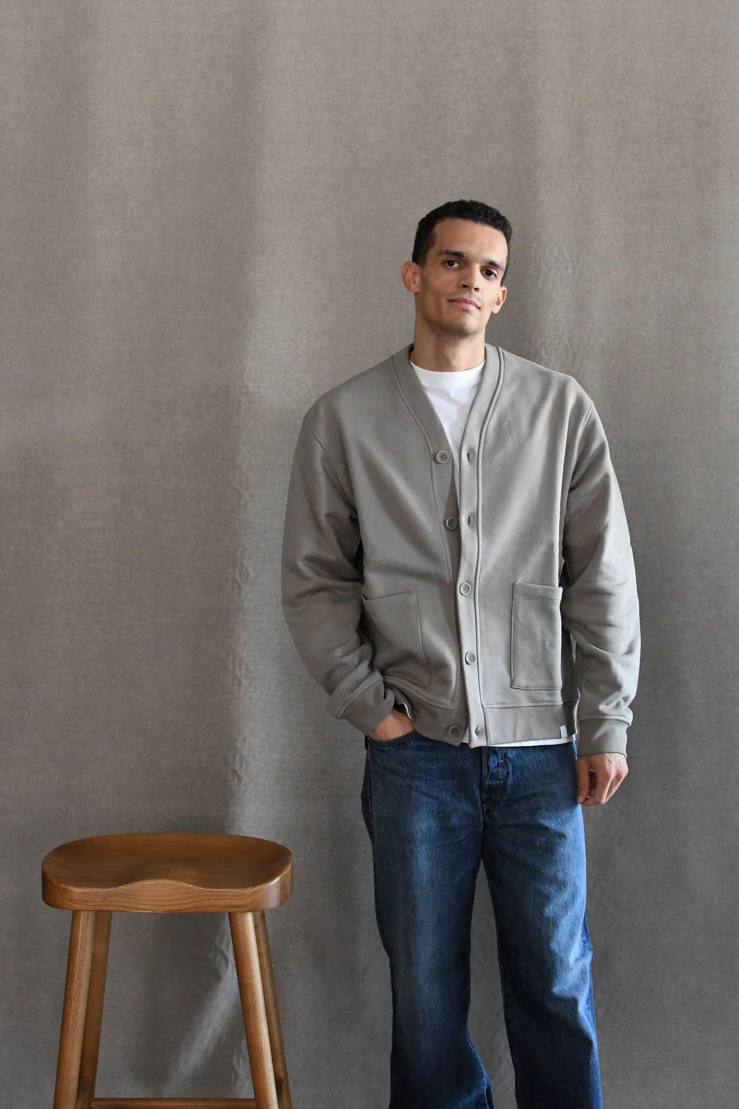 Cardigan Woc manica lunga in cotone.