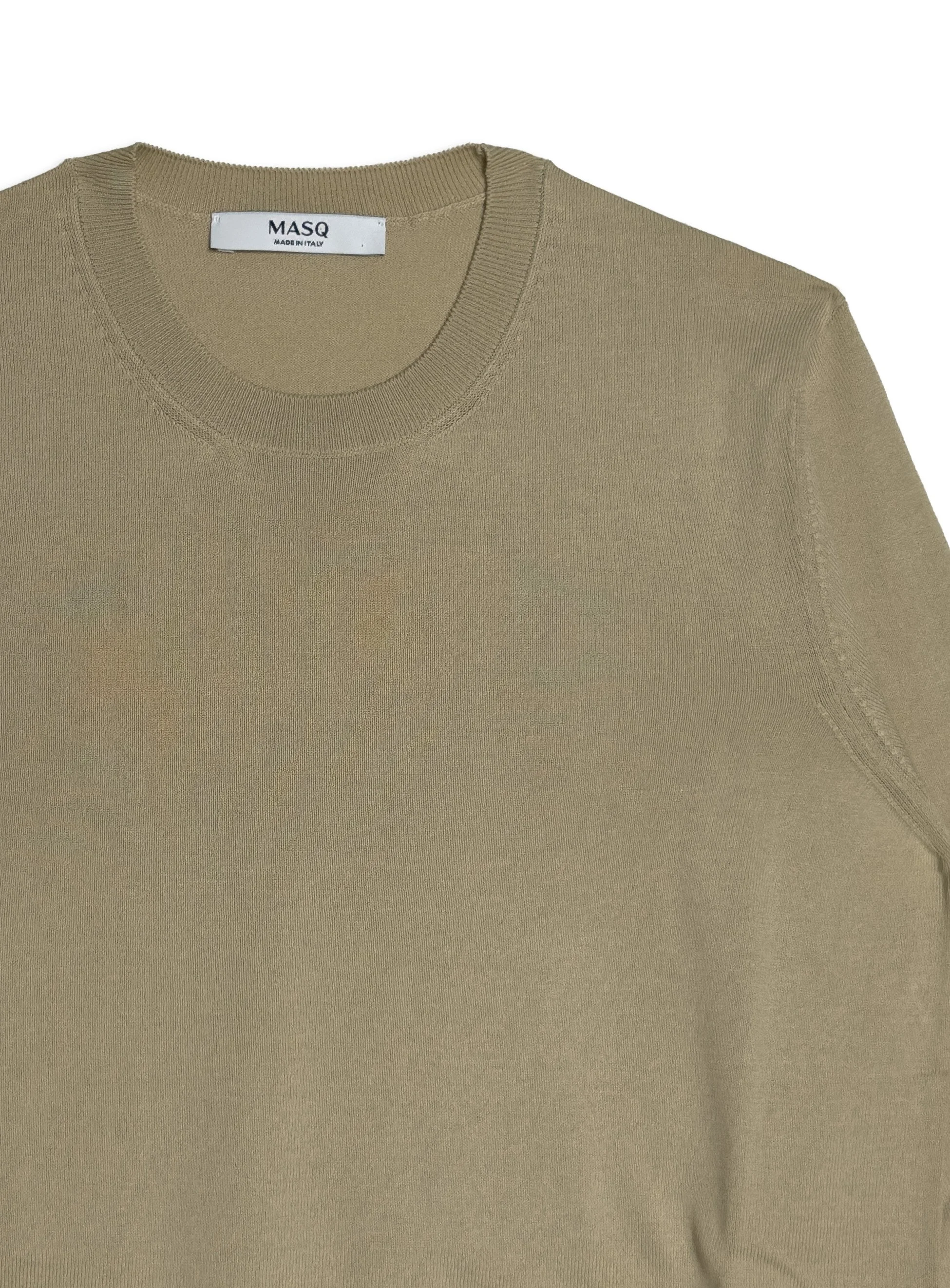 Maglia Masq girocollo tinta unita manica lunga in cotone.