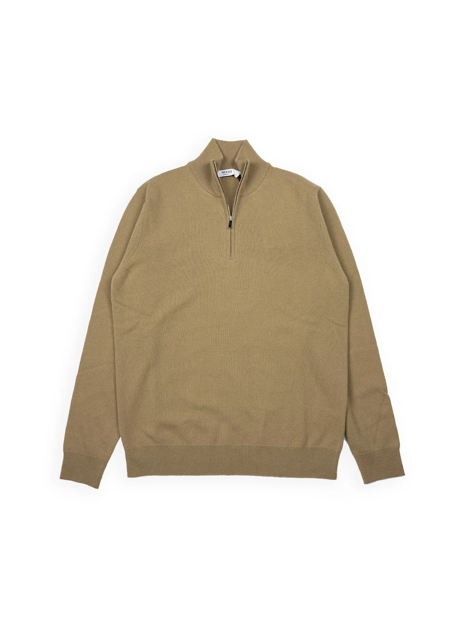 Masq - Lupetto Mezza Zip Manica Lunga Cammello