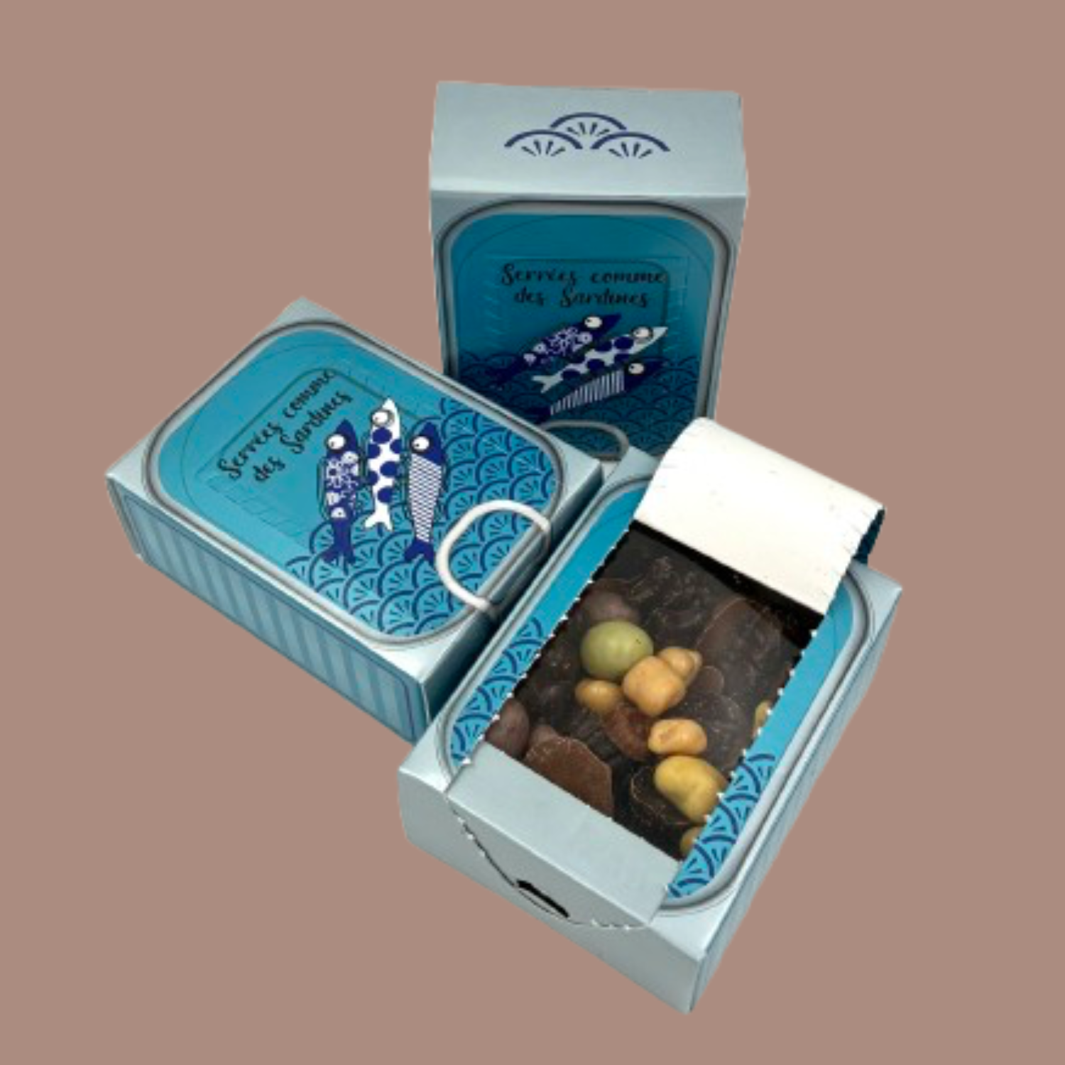 Coffret marin (friture assortie noir et lait et fruits acidulés) 150gr