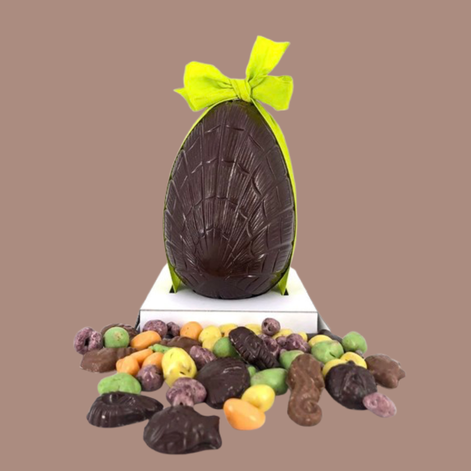 Grand oeuf strié noir ou lait 220gr