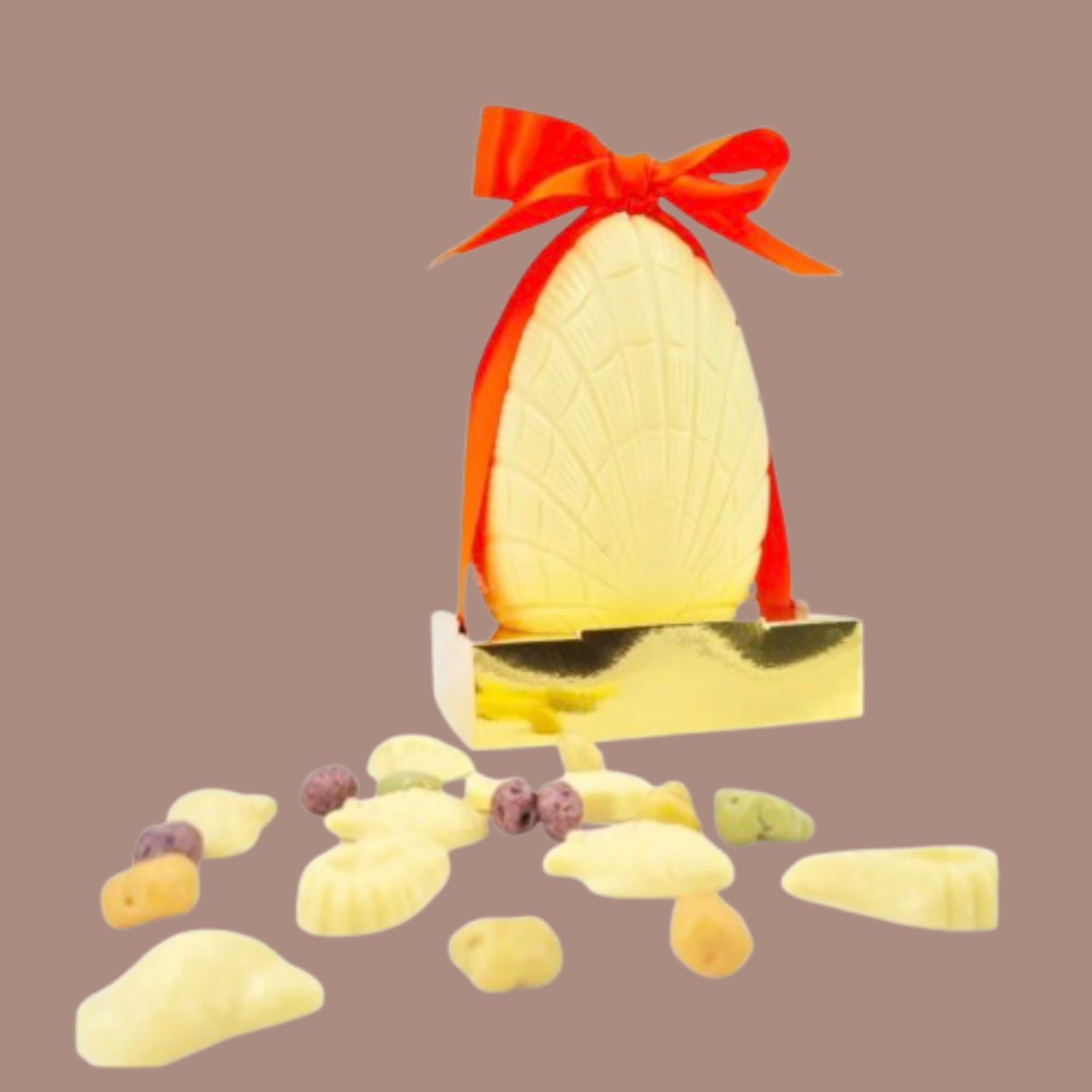 Grand oeuf strié blanc 220gr