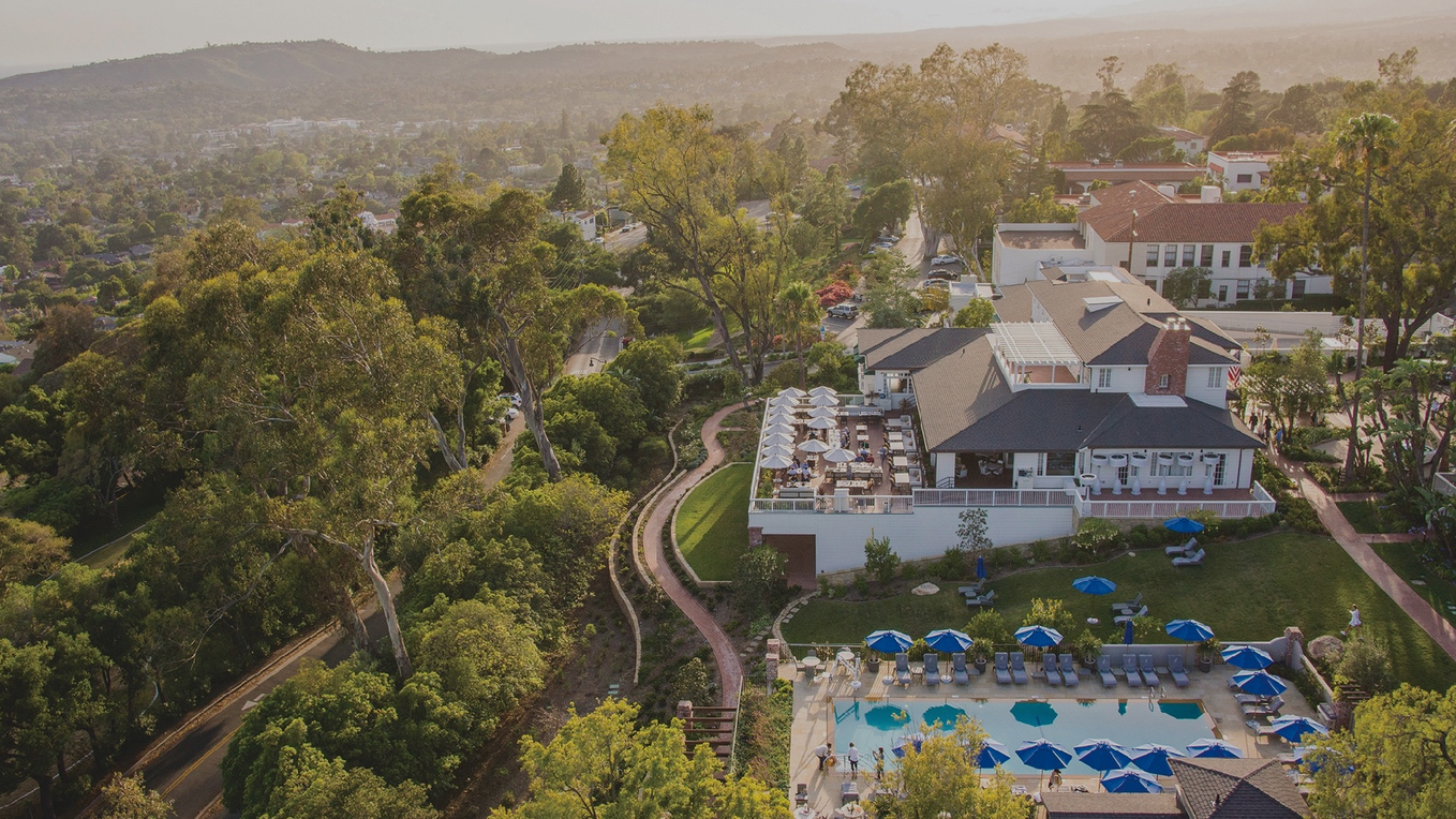 Aerial view of El Encanto in Santa Barbara. Spa that Shoshana developed