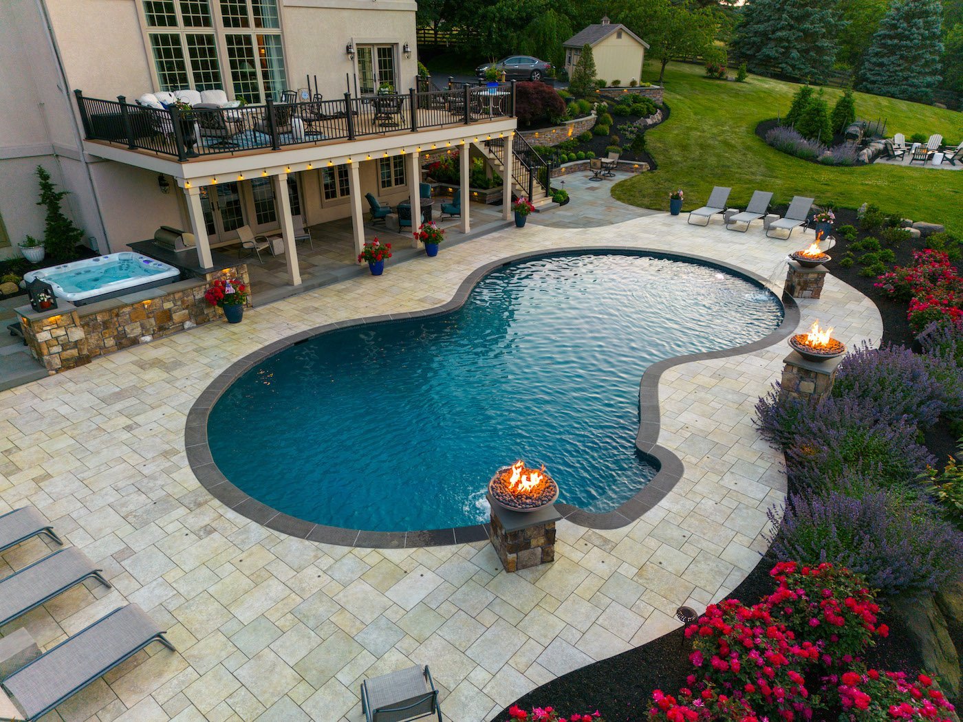 Patio pavers and inground pool in Skyline View, PA, Boiling Springs, PA
