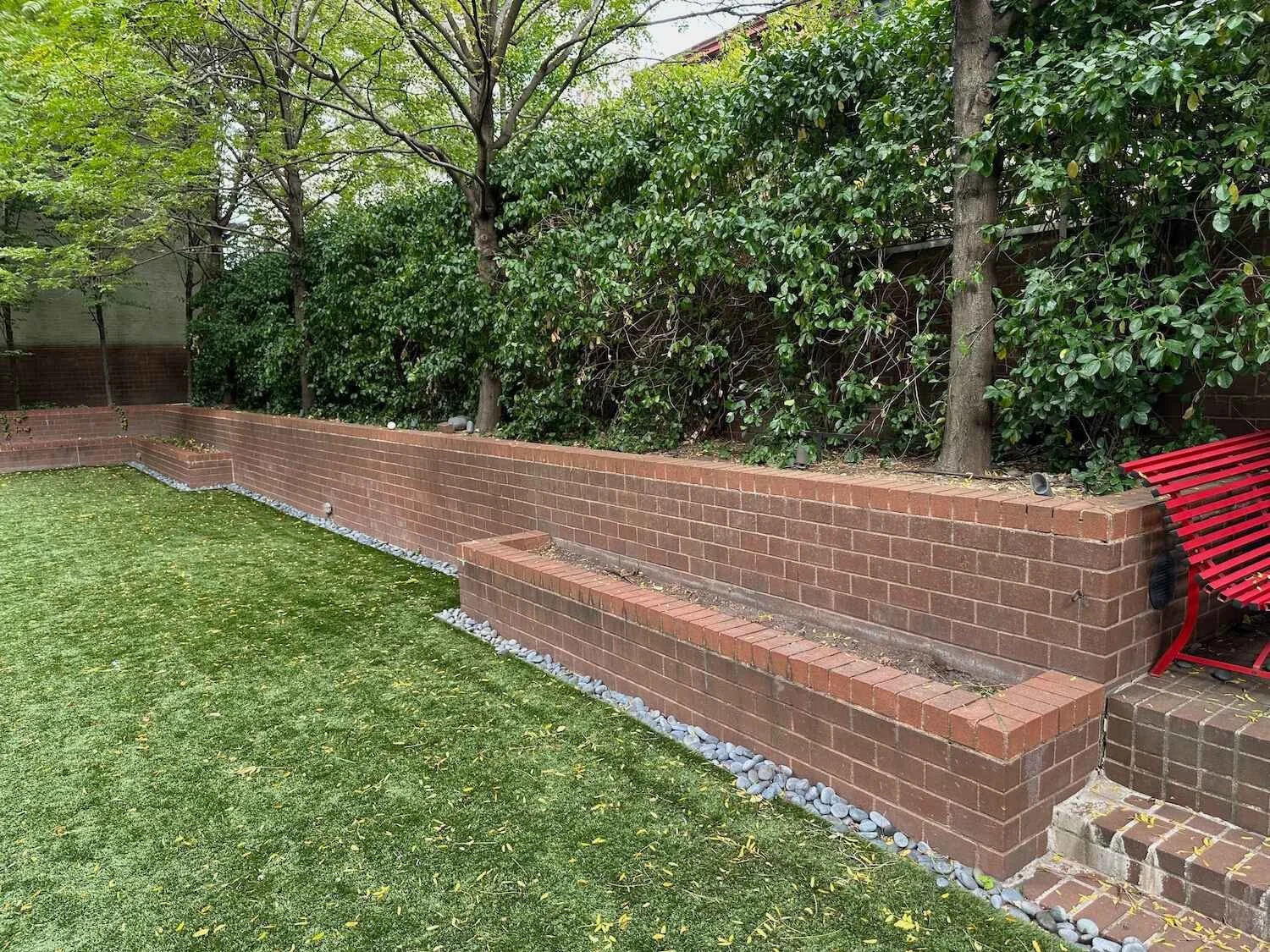 A Brick Commercial Retaining Wall in Westchester County, NY