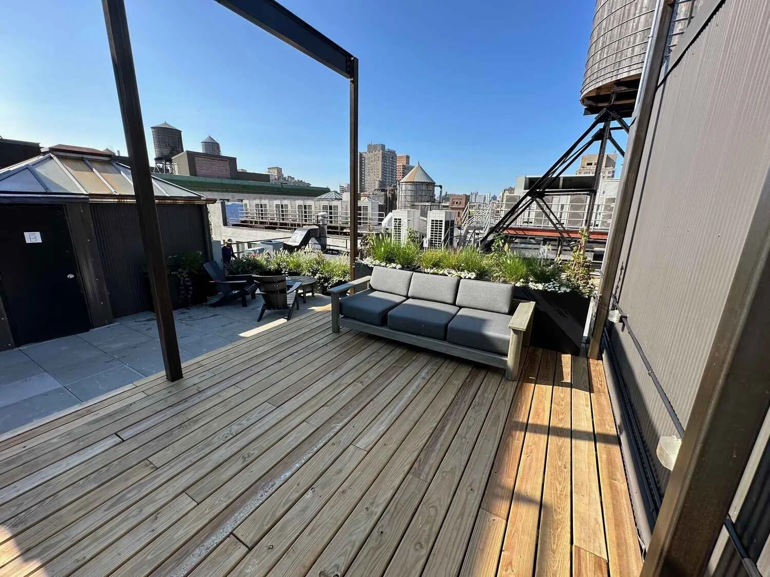 Decking on a commercial rooftop in Westchester County, NY