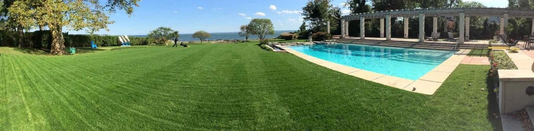 A luxury backyard pool in Westchester County, NY