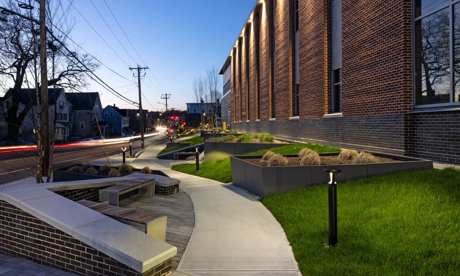 Custom Metal Planters at Leominster Police Station