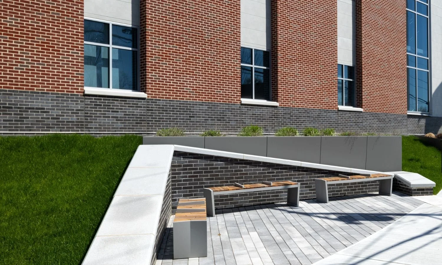 Custom Metal Planters at Police Station