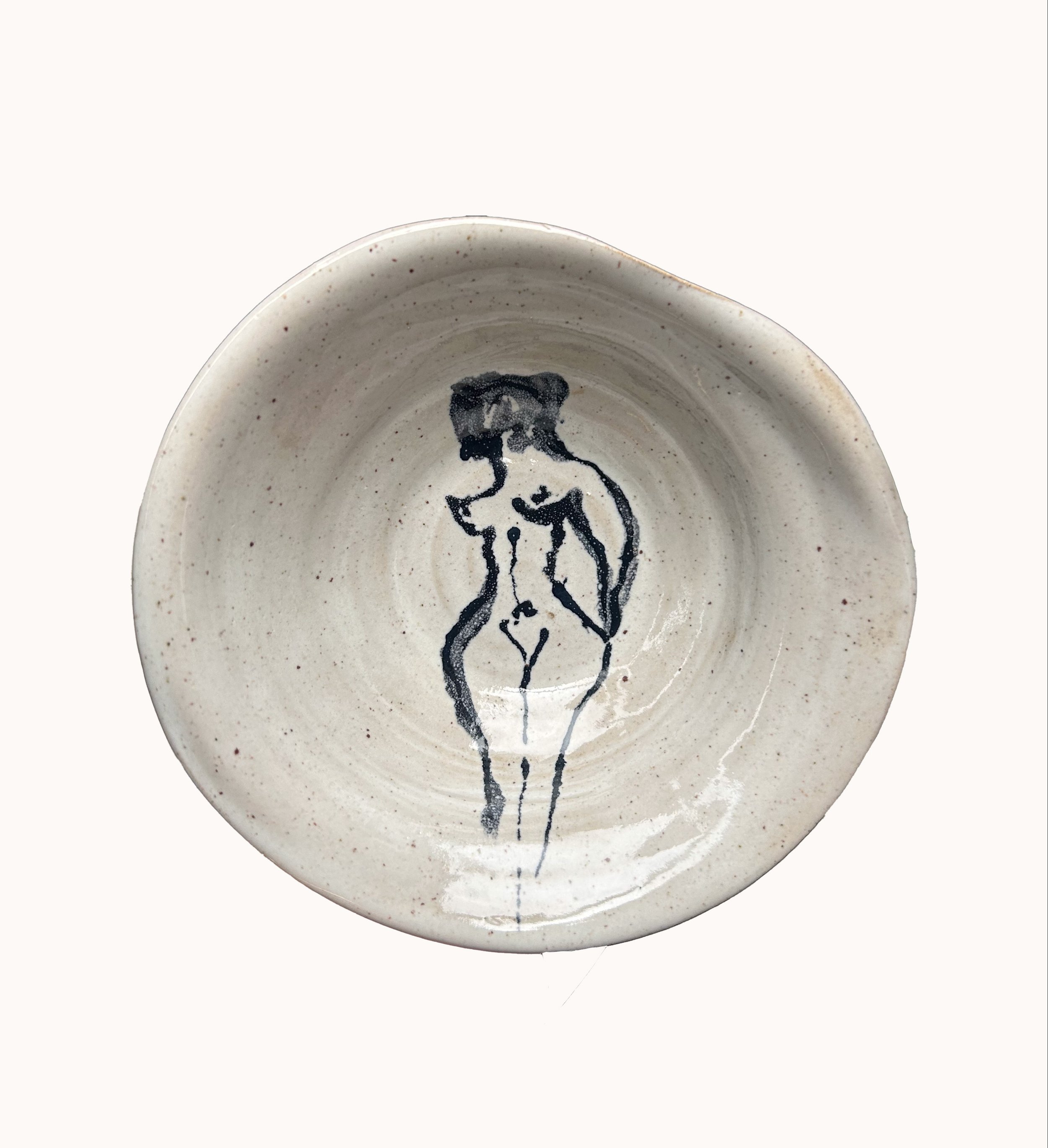 Ceramic bowl with illustration. 