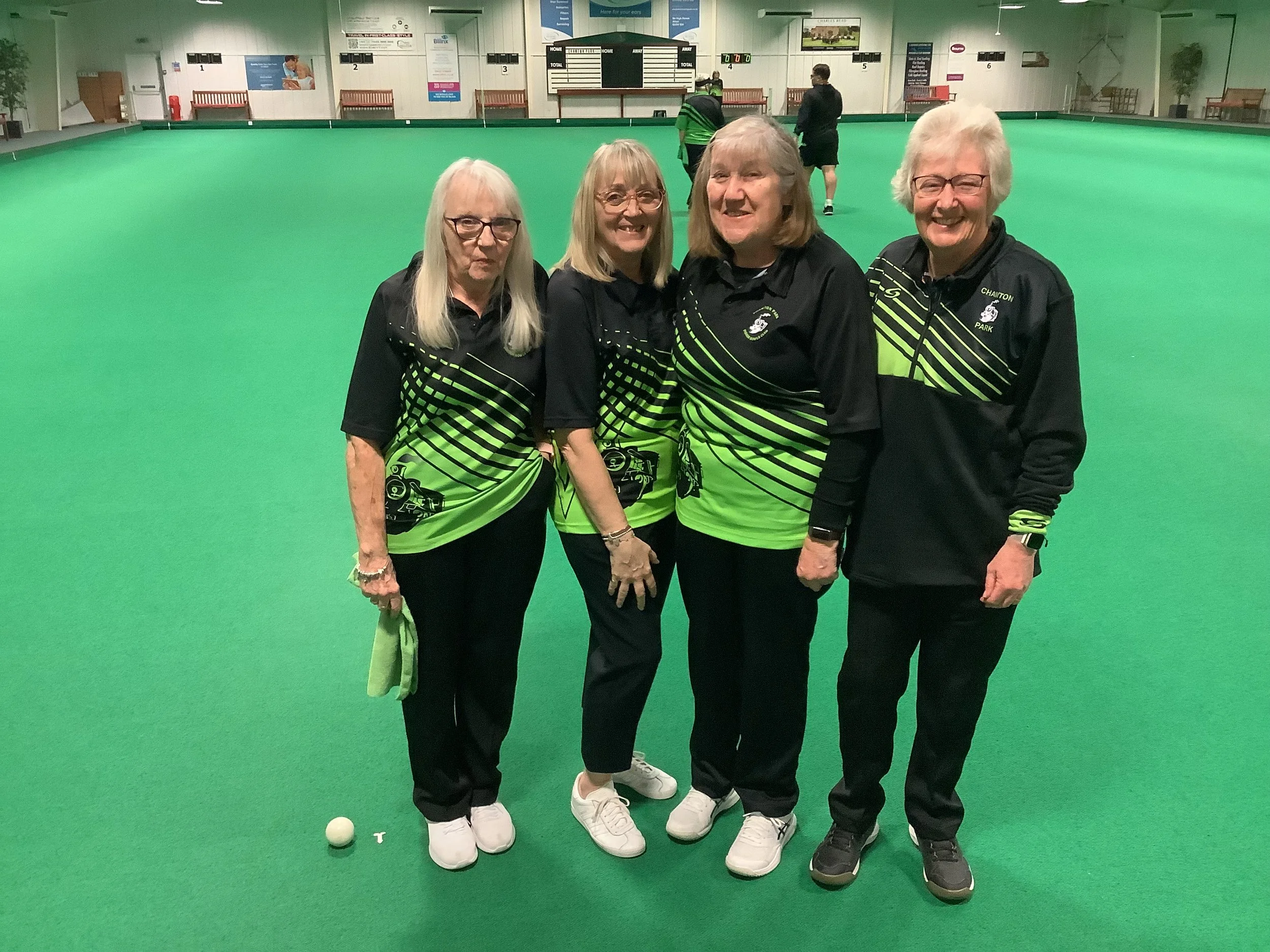 Women's Pairs Finalists - Angie Knight & Jane Longley, Alice Atwell & Lesley Johnson (Winners)