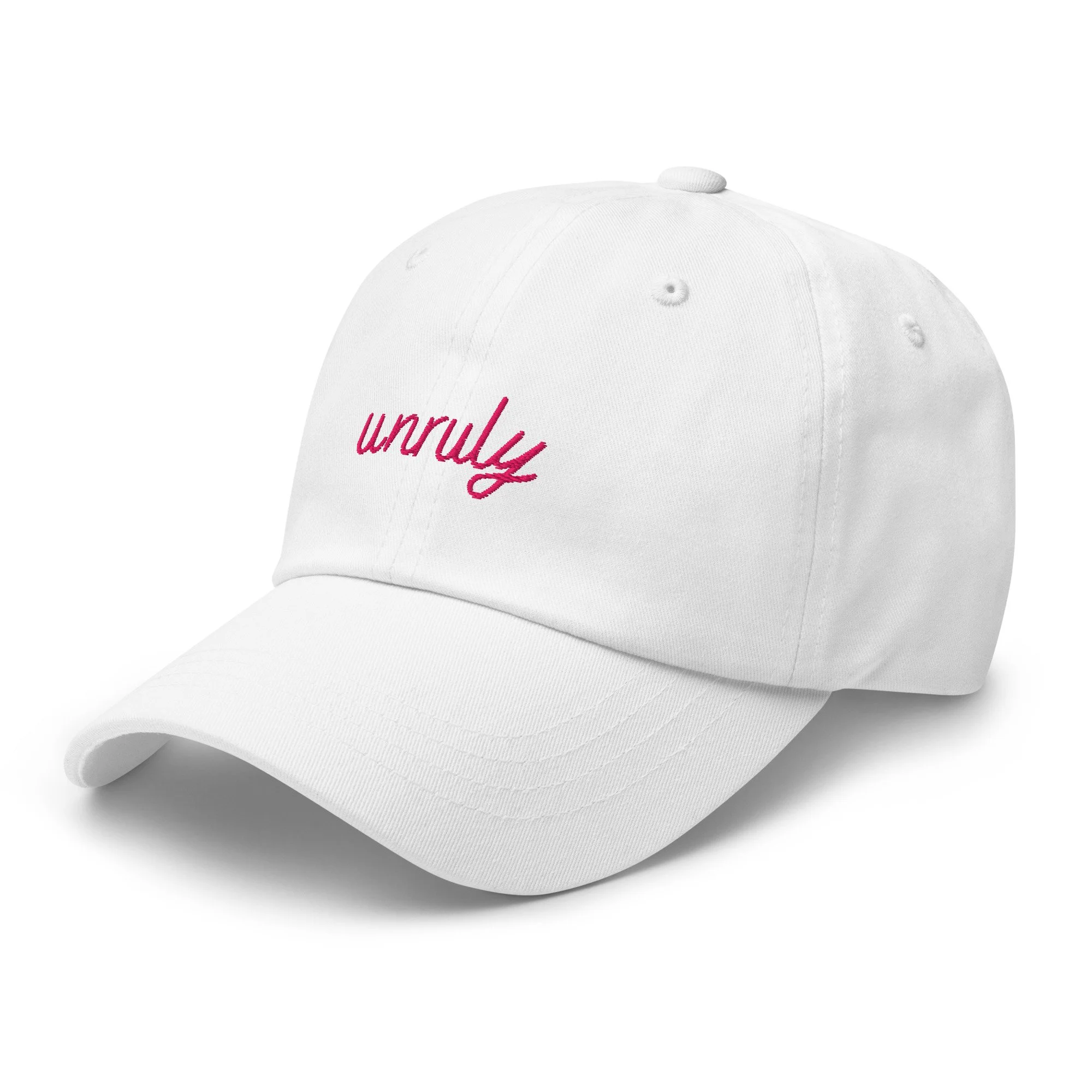 unruly hat - pink embroidery