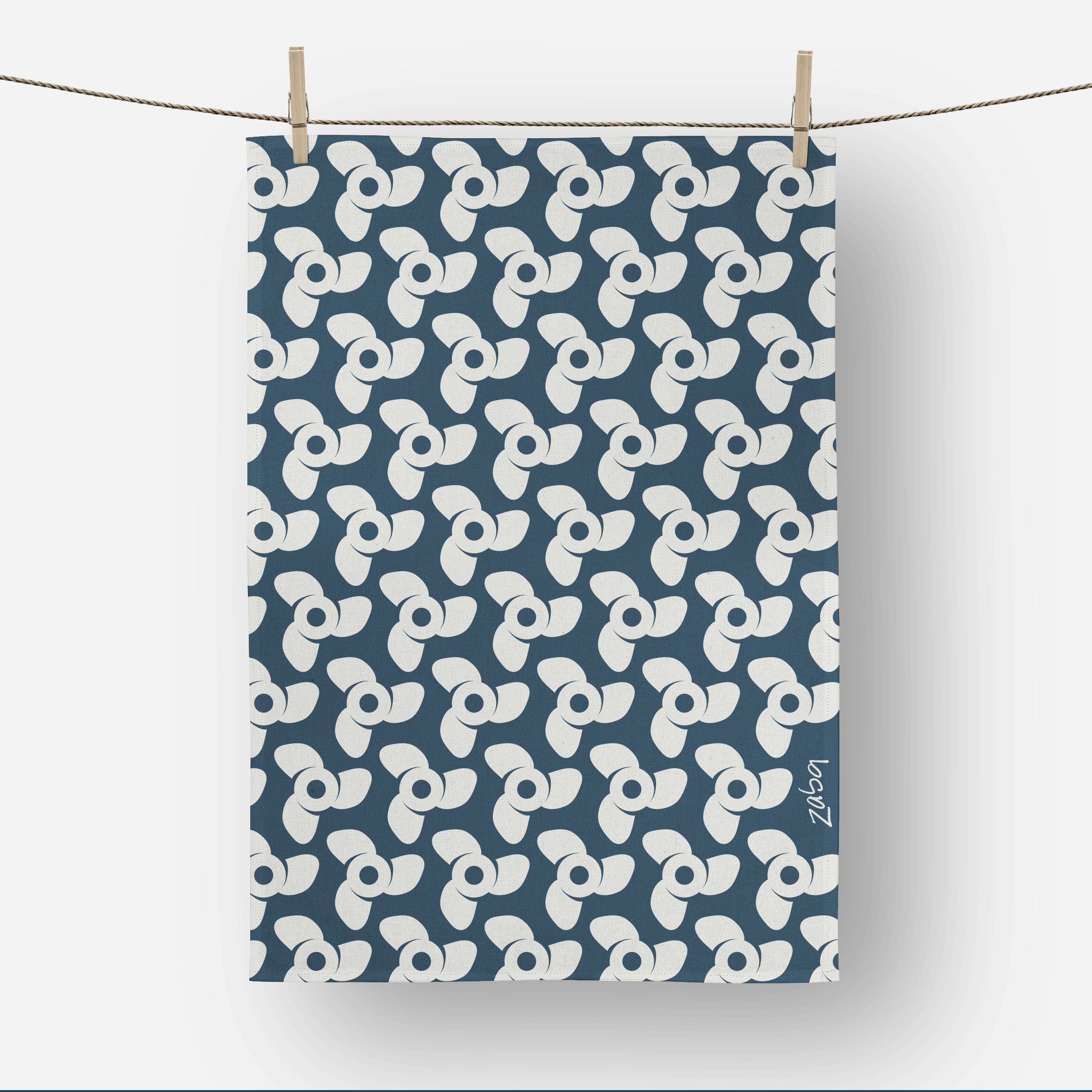 Boat Prop Pattern: European Linen Tea Towel