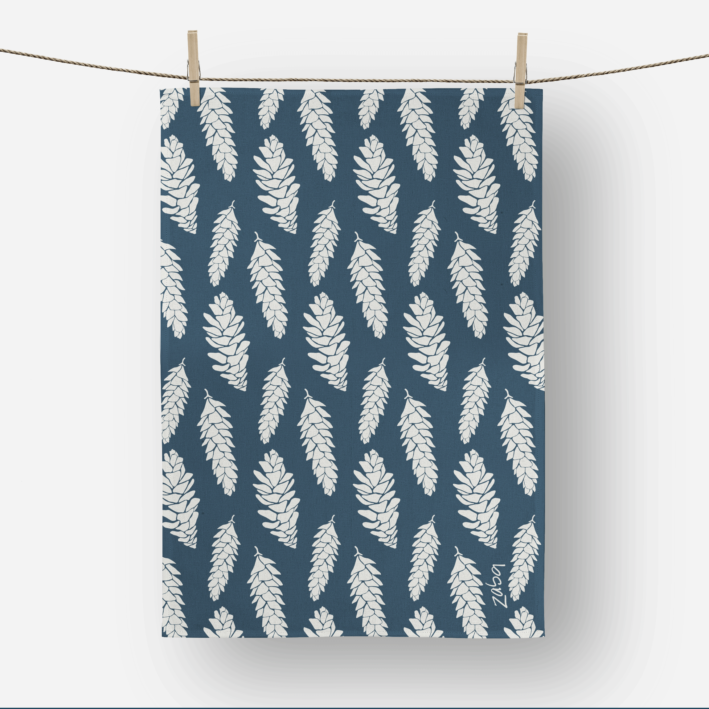 Pinecones on Blue