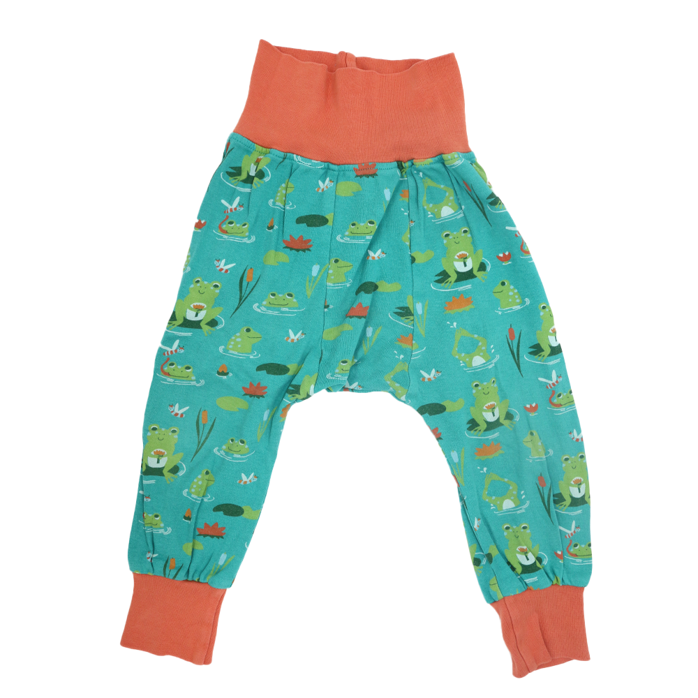 Frugi Lange Pumphose "Grün Frösche" 86/92