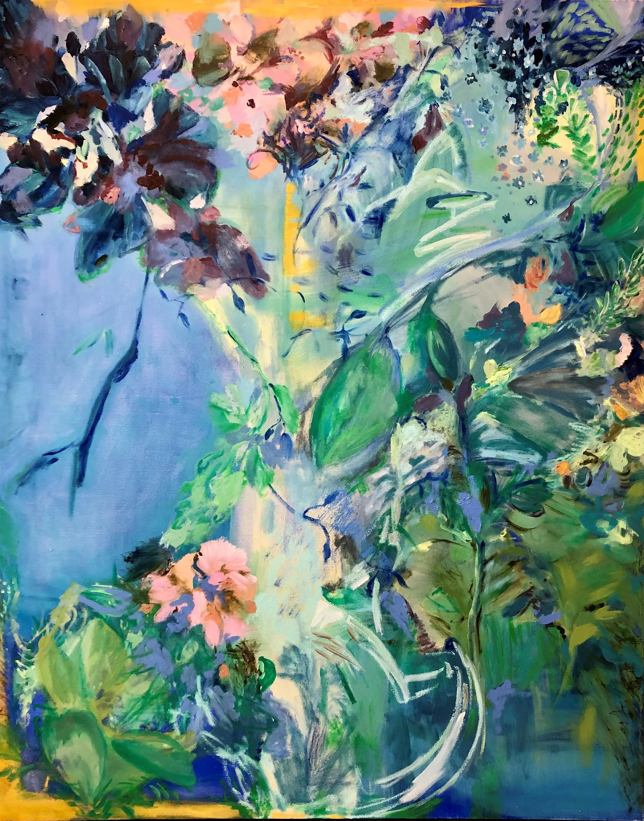 Responsible Impropriety. Oil paint and mixed media on canvas. 60 H X 48 W X 1.5 D inches