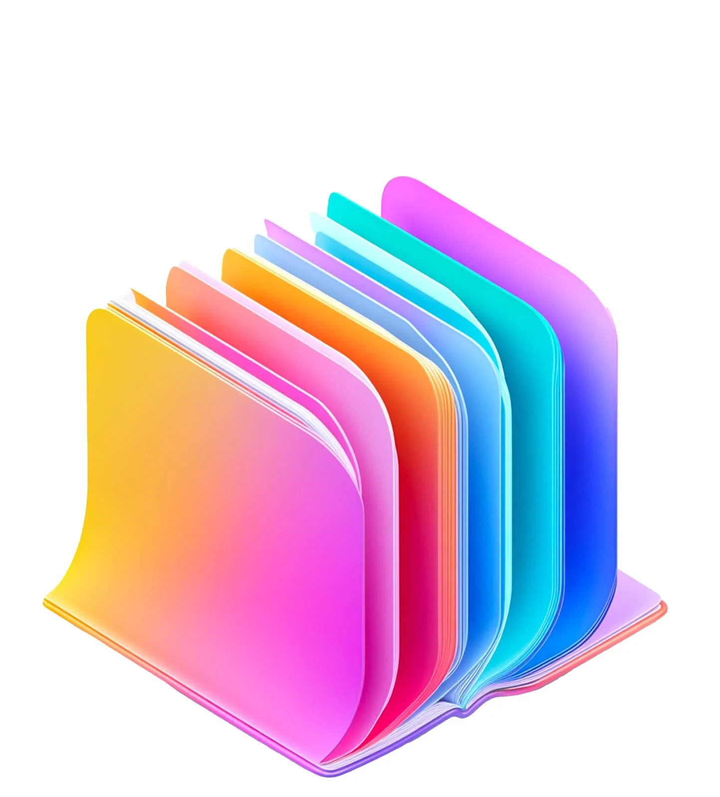 Colorful 3D abstract book with gradient pages