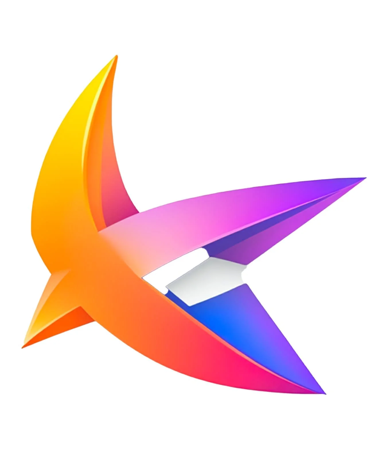 Colorful abstract logo with curved shapes