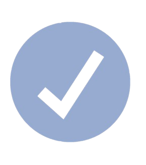 Blauwe cirkel met een zwarte vink