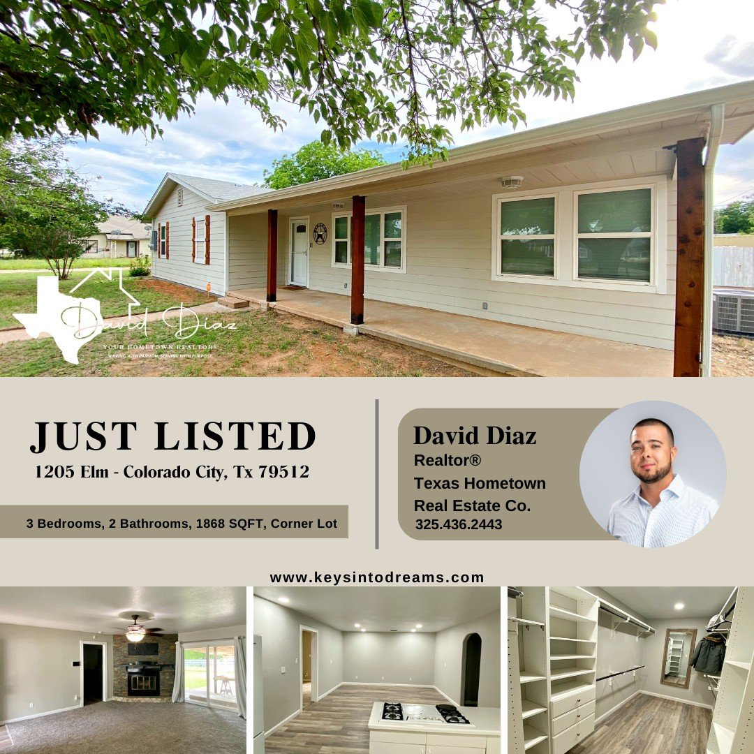 🏡 **Just Listed! Charming 3-Bedroom Home on Massive Lot!** 🏡

📍 1205 Elm St. - Colorado City, Tx
💰 $175,000

Step into this cozy 3-bed, 2-bath home with 1868 SQFT of living space, nestled on a huge property spanning 3 lots! 

✨ **Features You'll 