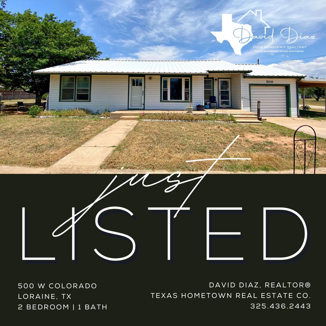 *New Listing Alert*

500 W Colorado 
Loraine, Tx 79532
$75,565

Discover this charming 2-bed, 1-bath home with 904 SQFT of cozy living space, nestled on a 0.4339-acre corner lot in quiet Loraine, Texas. Features a large backyard with a fire pit, one-