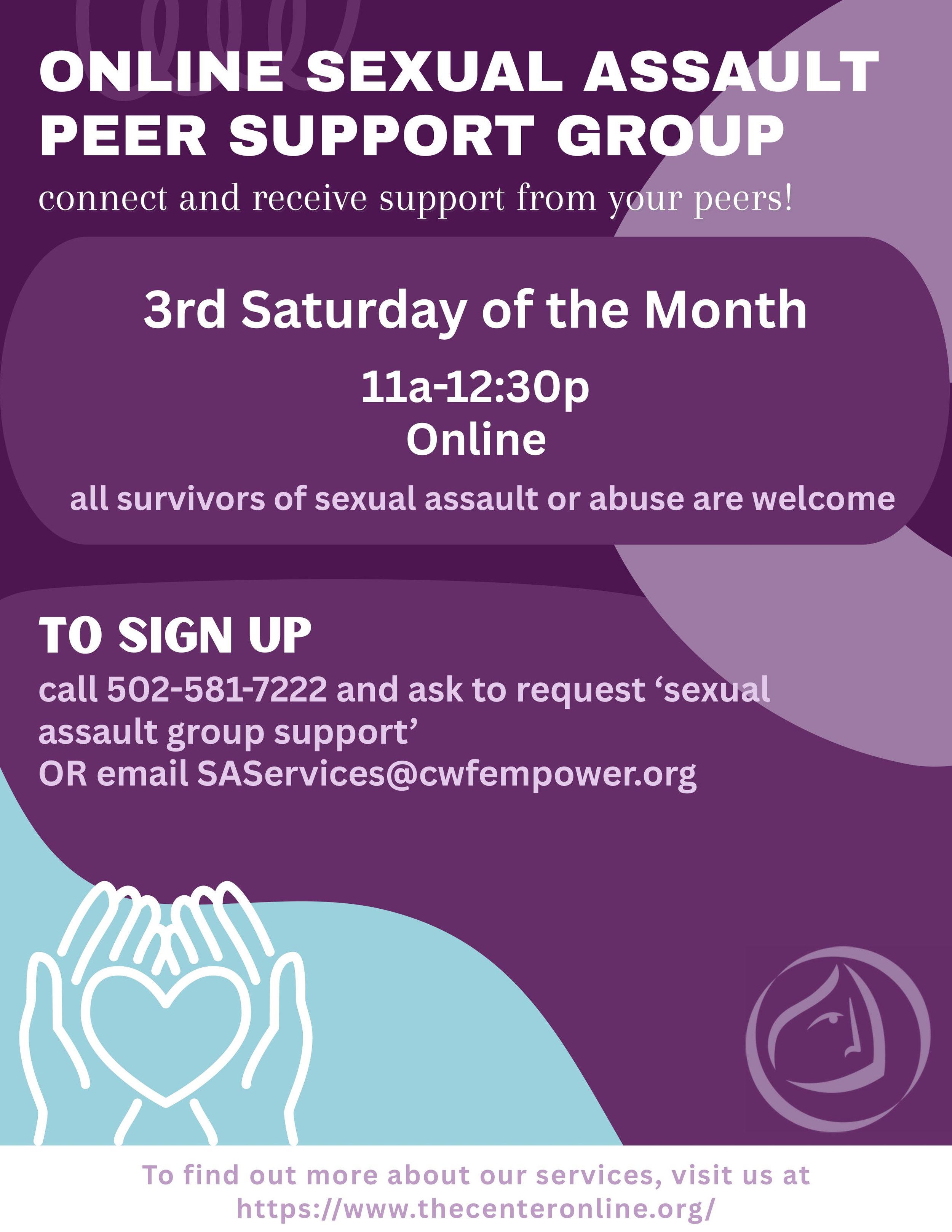 The Center for Women and Families Presents: Sexual Assault Peer Support Group