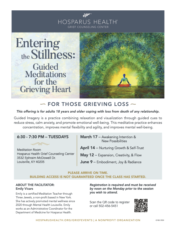 Hosparus Health presents: Entering the Stillness: Guided Meditations for the Grieving Heart
