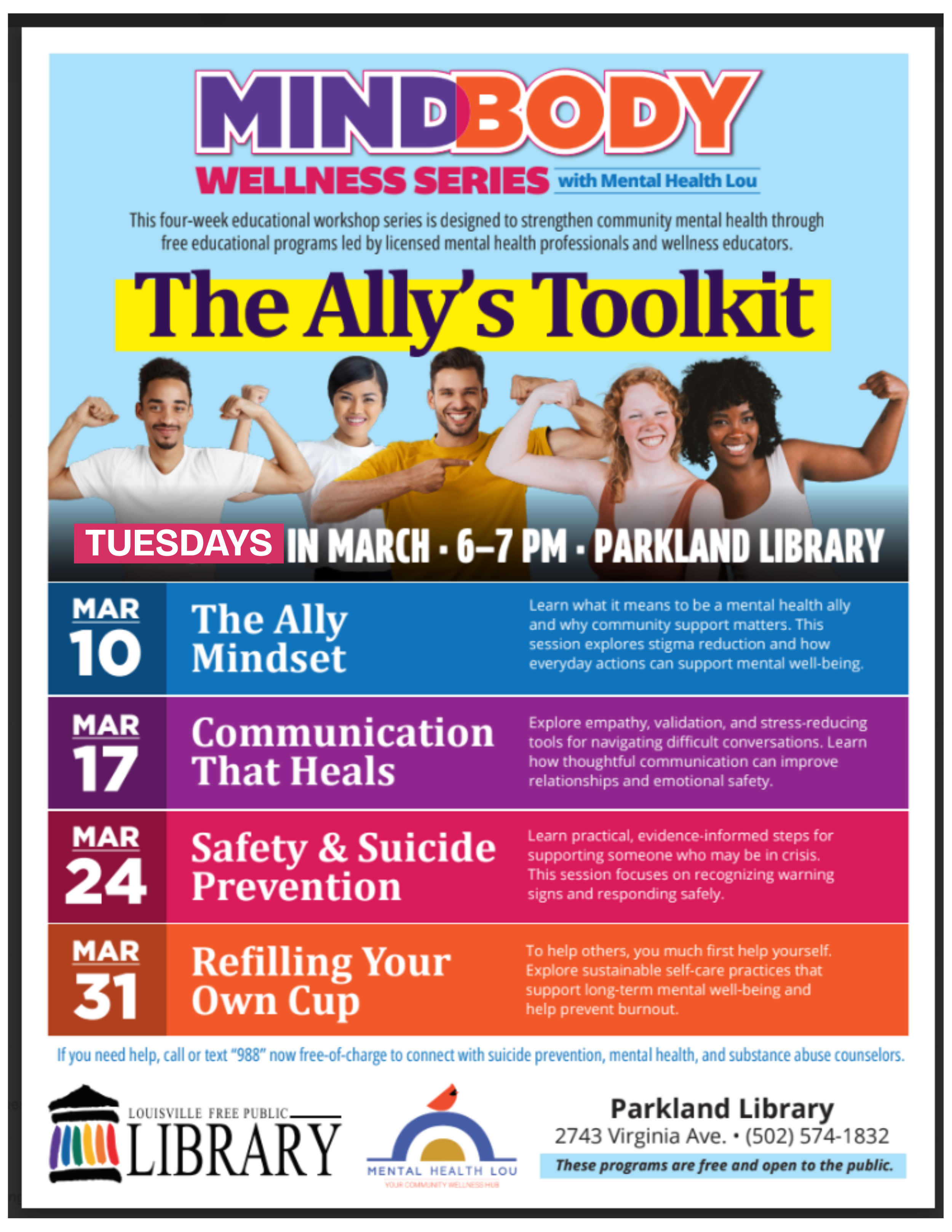 Mental Health Lou &amp; LFPL Present: Mind Body Wellness Series - The Ally’s Toolkit