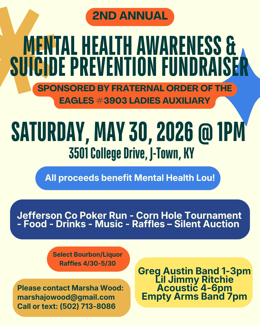 FOE Ladies Auxiliary presents: Mental Health Awareness &amp; Suicide Prevention Fundraiser