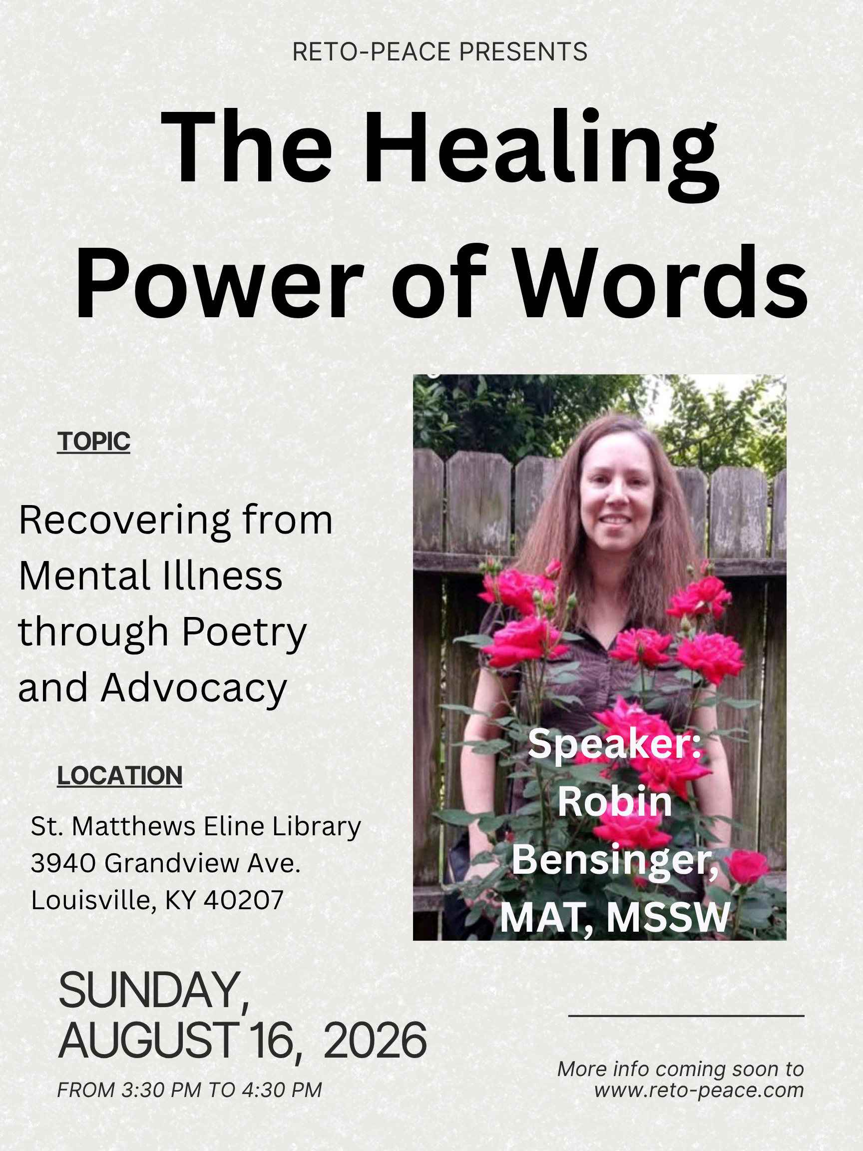 RETO-Peace Presents: The Healing Power of Words