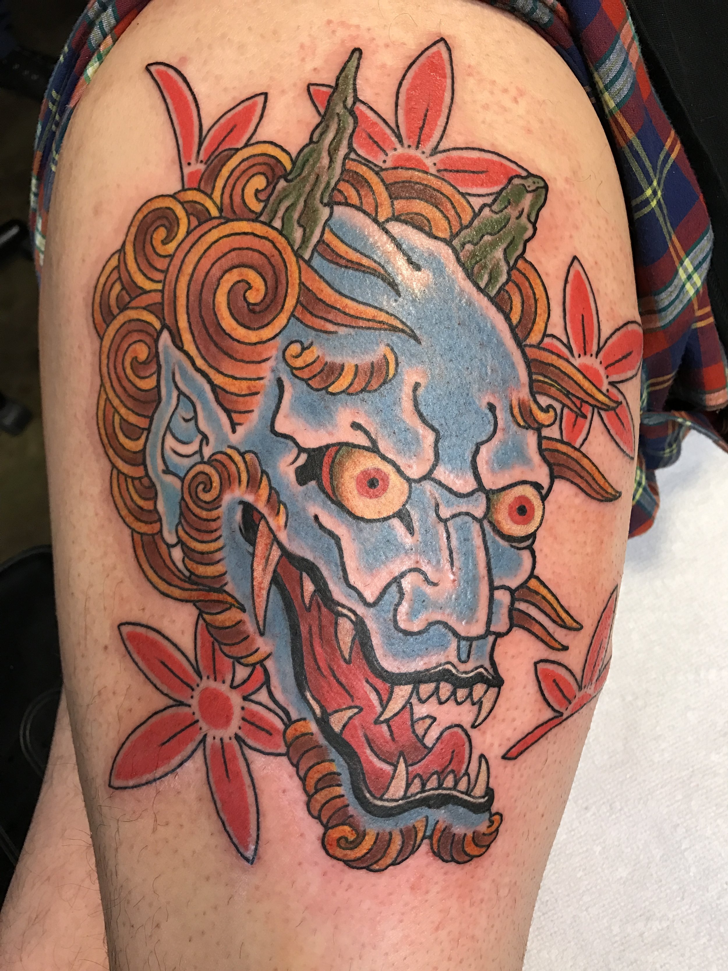 Japanese Tattoo demon Tattoo Scott Ellis prague 