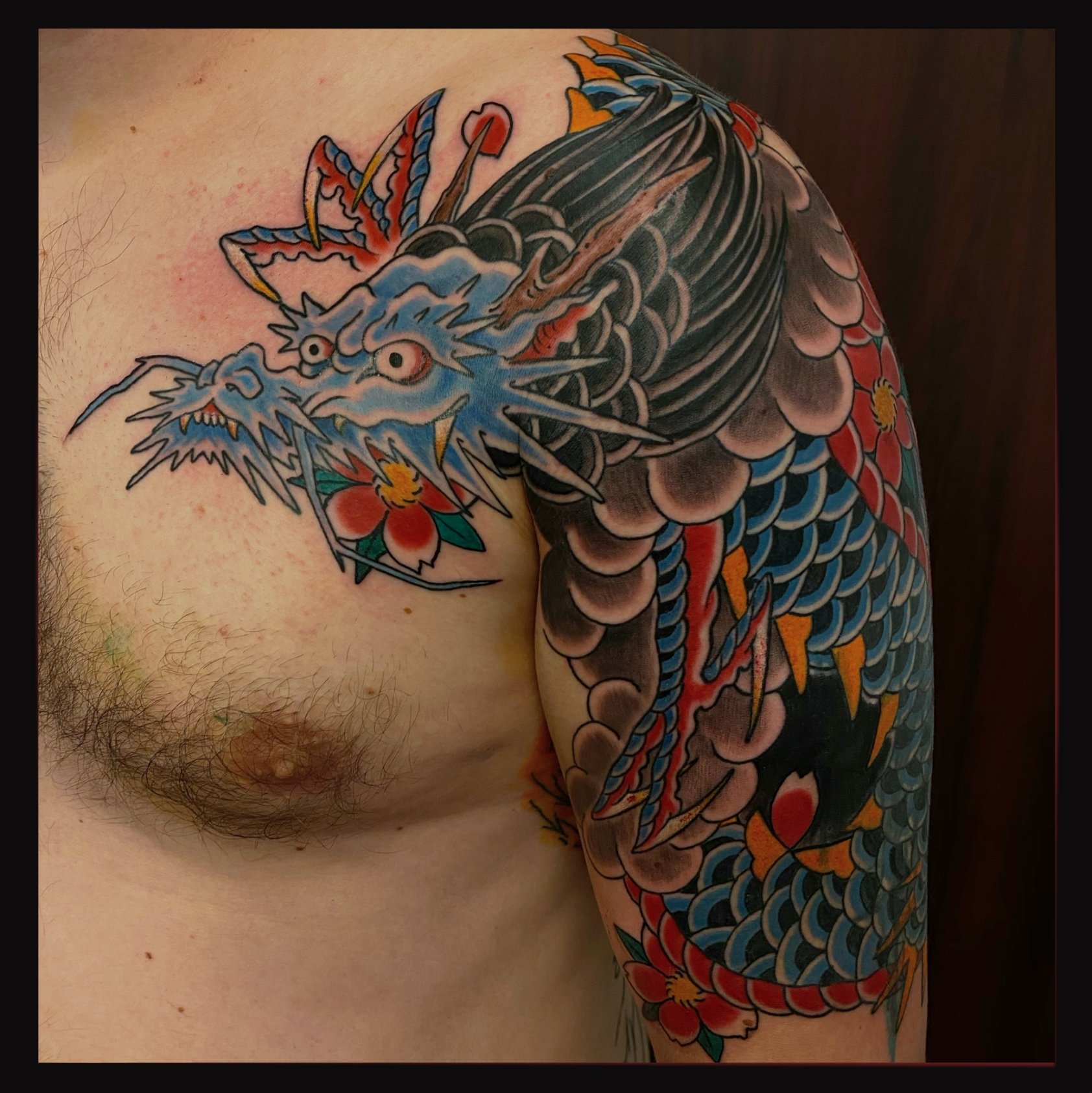 Japanese dragon Tattoo sleeve prague