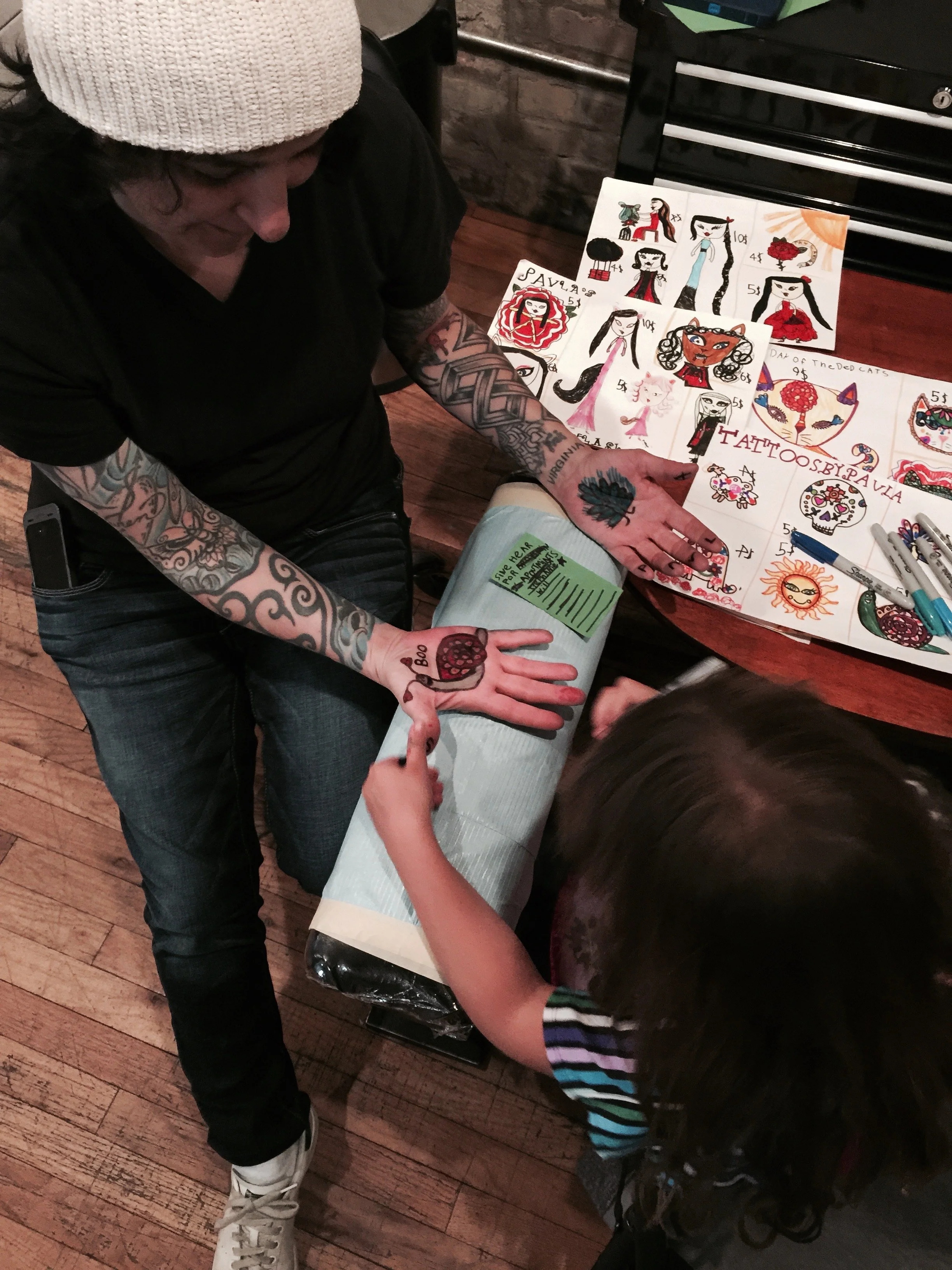 me tattooing Stephanie Tamez